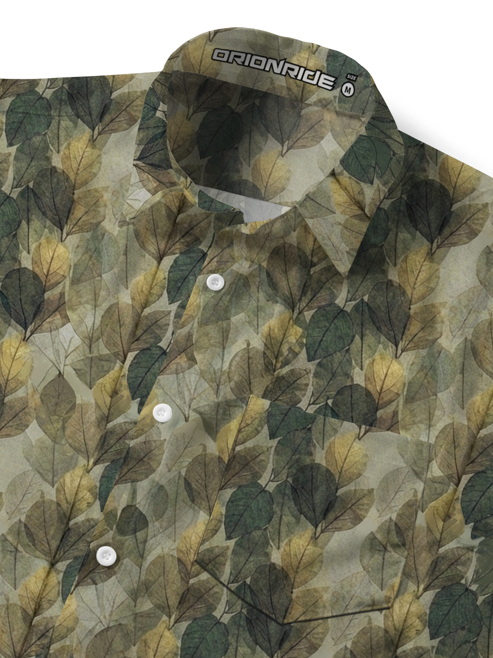 Orionride Double Shadows Of Leaves Zipper Pockets Ultra Lightweight Short Sleeves Gravel Shirt