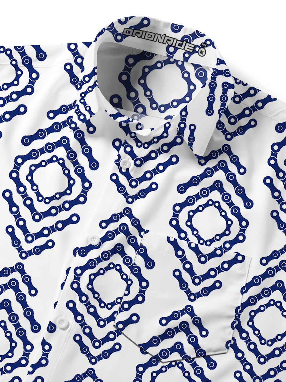 Orionride Chain-Like Lines Zipper Pockets Ultra Lightweight Short Sleeves Gravel Shirt