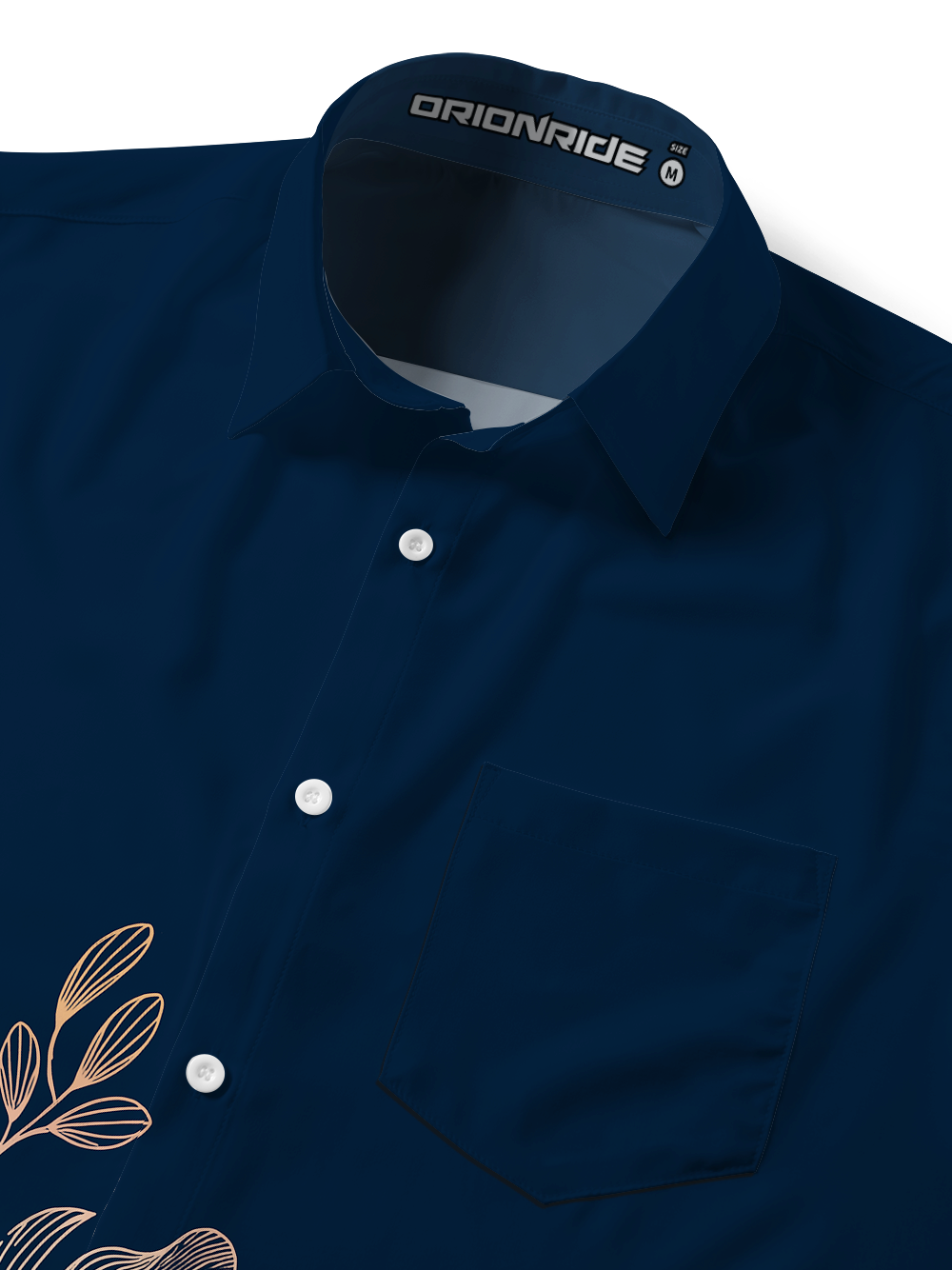 Orionride Night Gold Plant Zipper Pockets Ultra Lightweight Short Sleeves Gravel Shirt