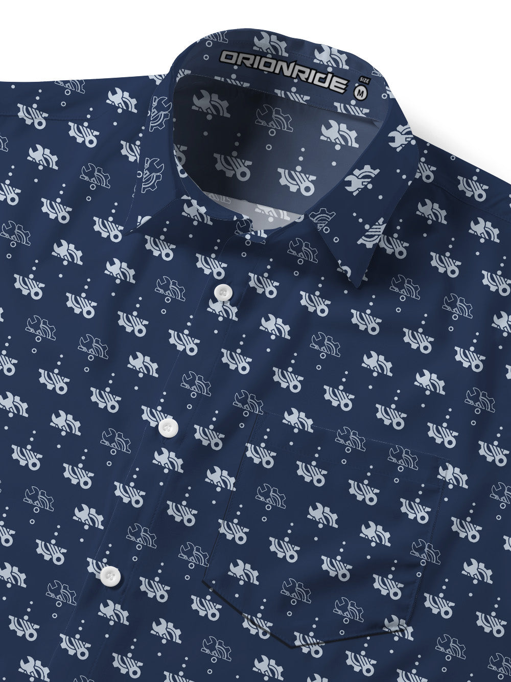 Orionride Virtual And Real Gears Zipper Pockets Ultra Lightweight Short Sleeves Gravel Shirt