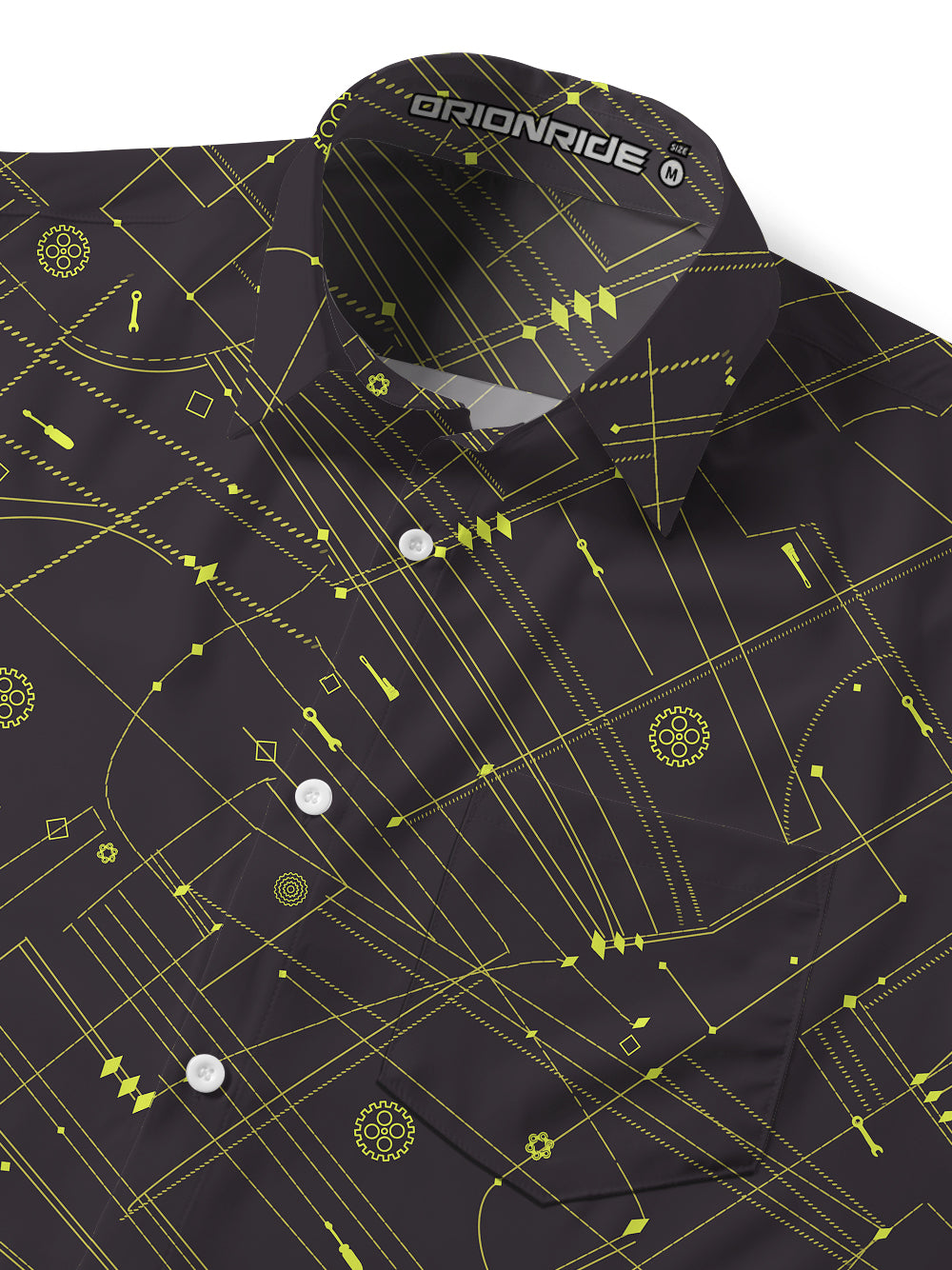 Orionride Golden Lines Ultra Lightweight Short Sleeves Hawaiian shirt