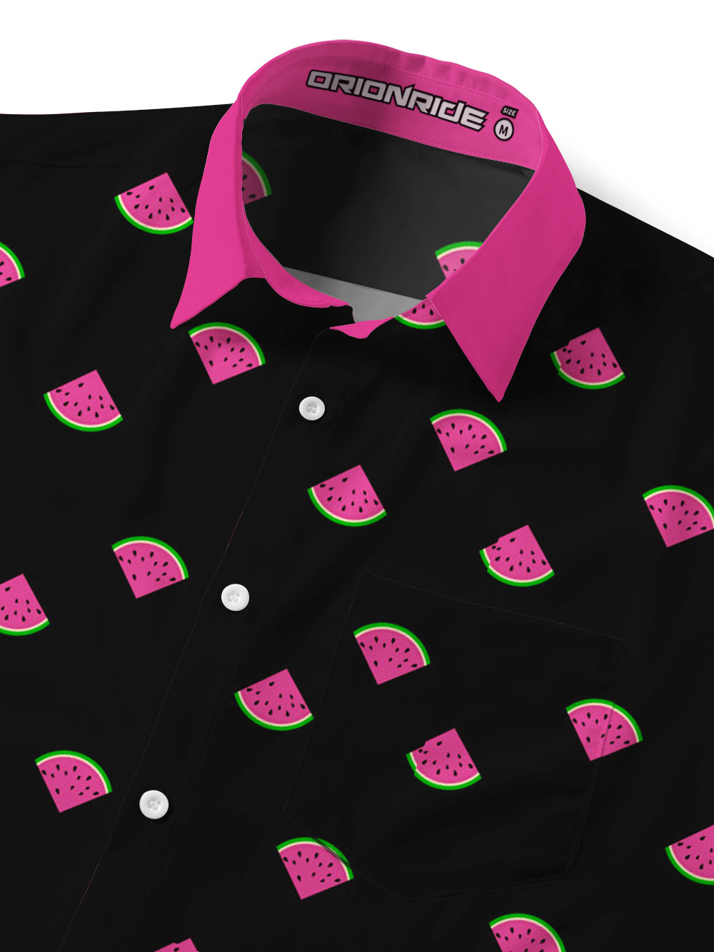 Orionride Juicy Watermelon Zipper Pockets Ultra Lightweight Short Sleeves Gravel Shirt