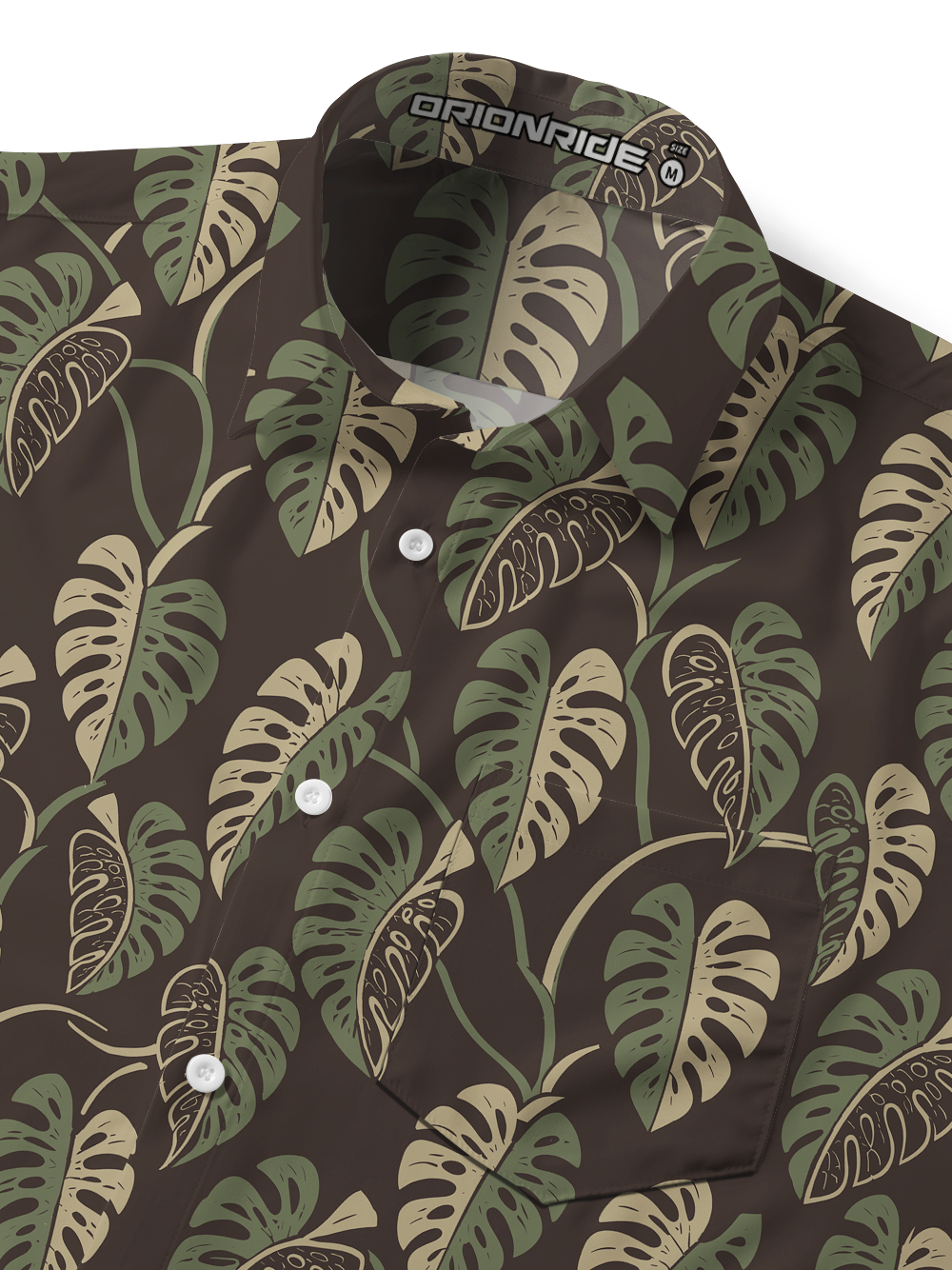 Orionride Blue Leaf Shadow Zipper Pockets Ultra Lightweight Short Sleeves Gravel Shirt
