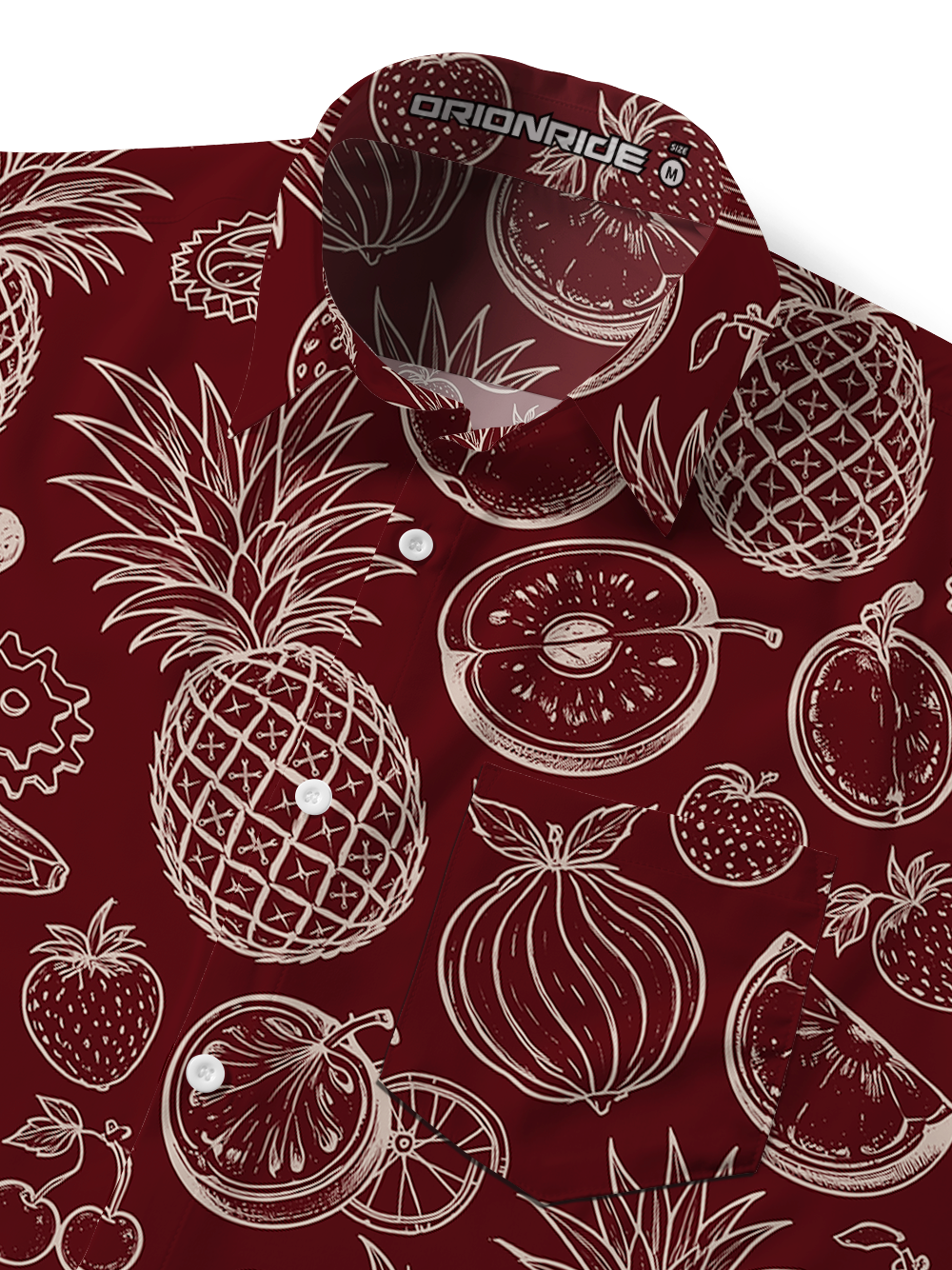 Orionride Delicious Fruit Zipper Pockets Ultra Lightweight Short Sleeves Gravel Shirt