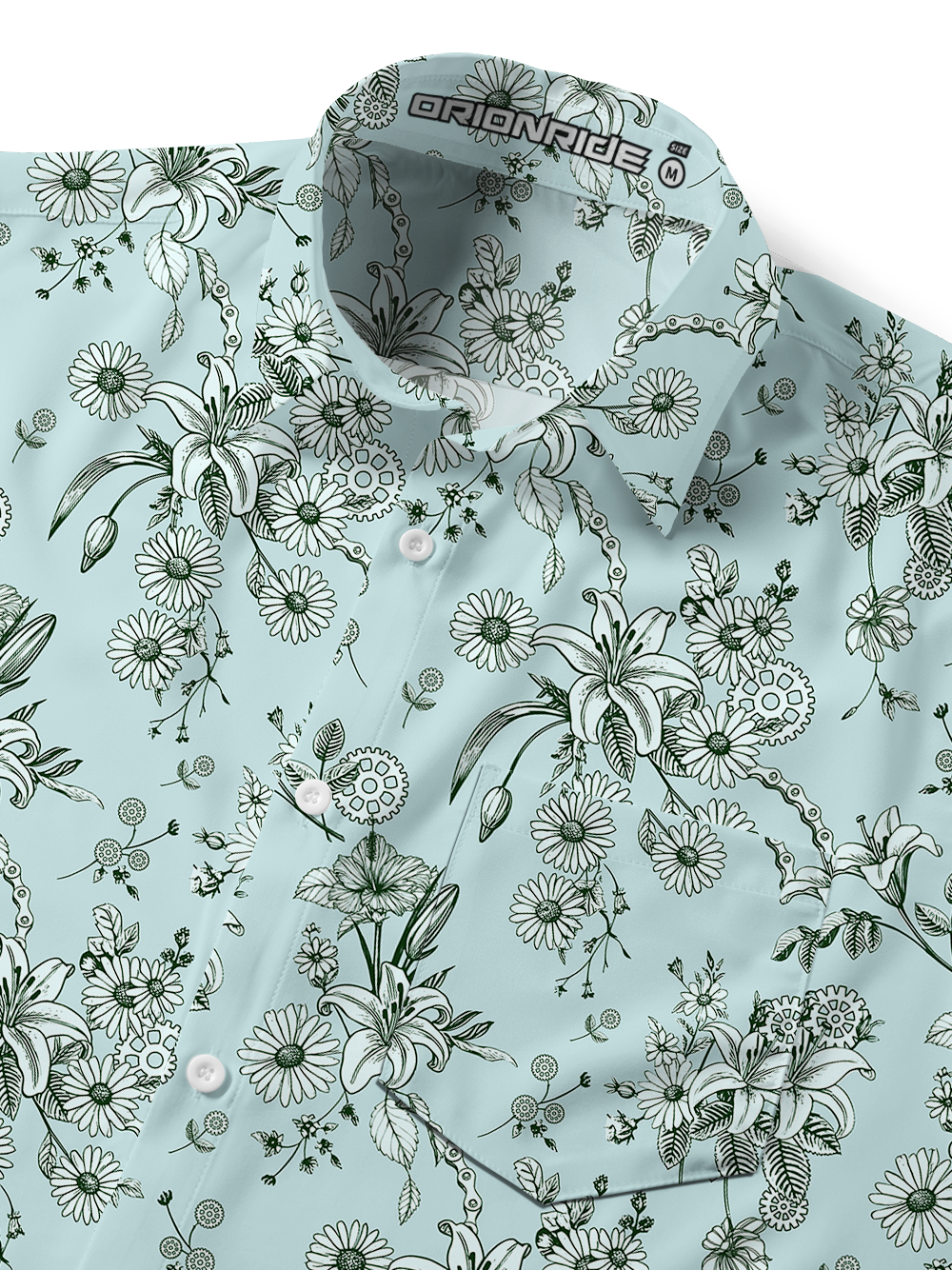 Orionride Blooming Lilies Zipper Pockets Ultra Lightweight Short Sleeves Gravel Shirt
