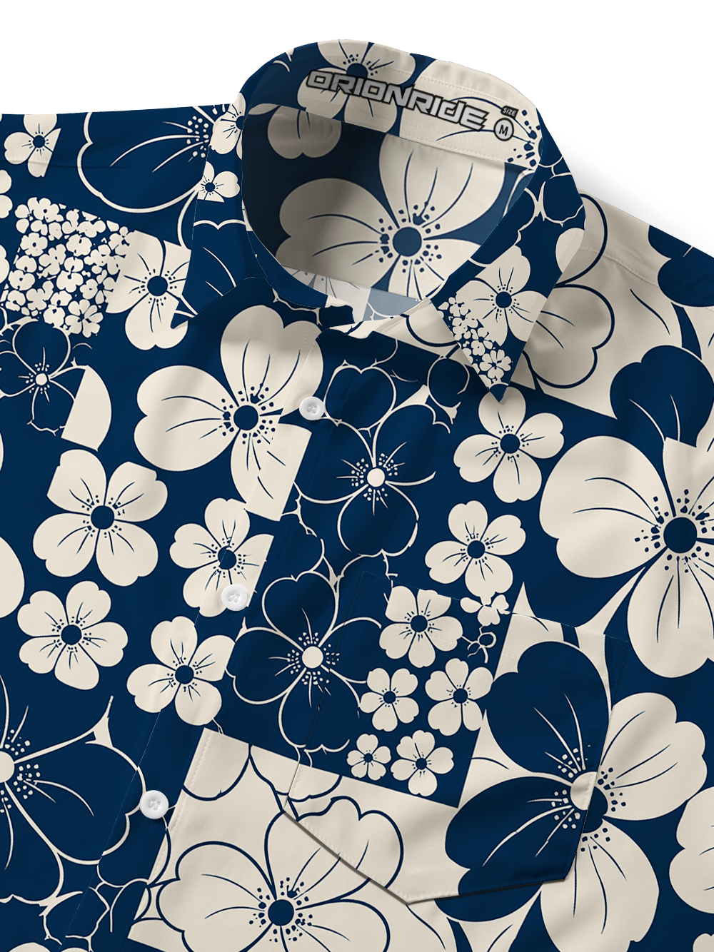 Orionride Floral Patchwork Zipper Pockets Ultra Lightweight Short Sleeves Gravel Shirt