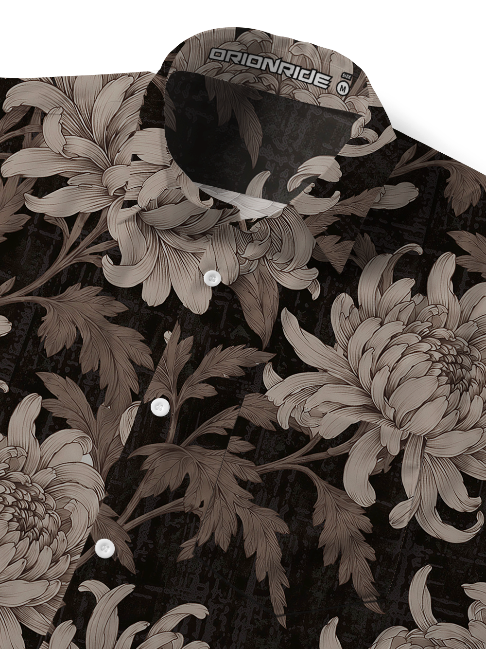 Orionride Pure Chrysanthemum Zipper Pockets Ultra Lightweight Short Sleeves Gravel Shirt