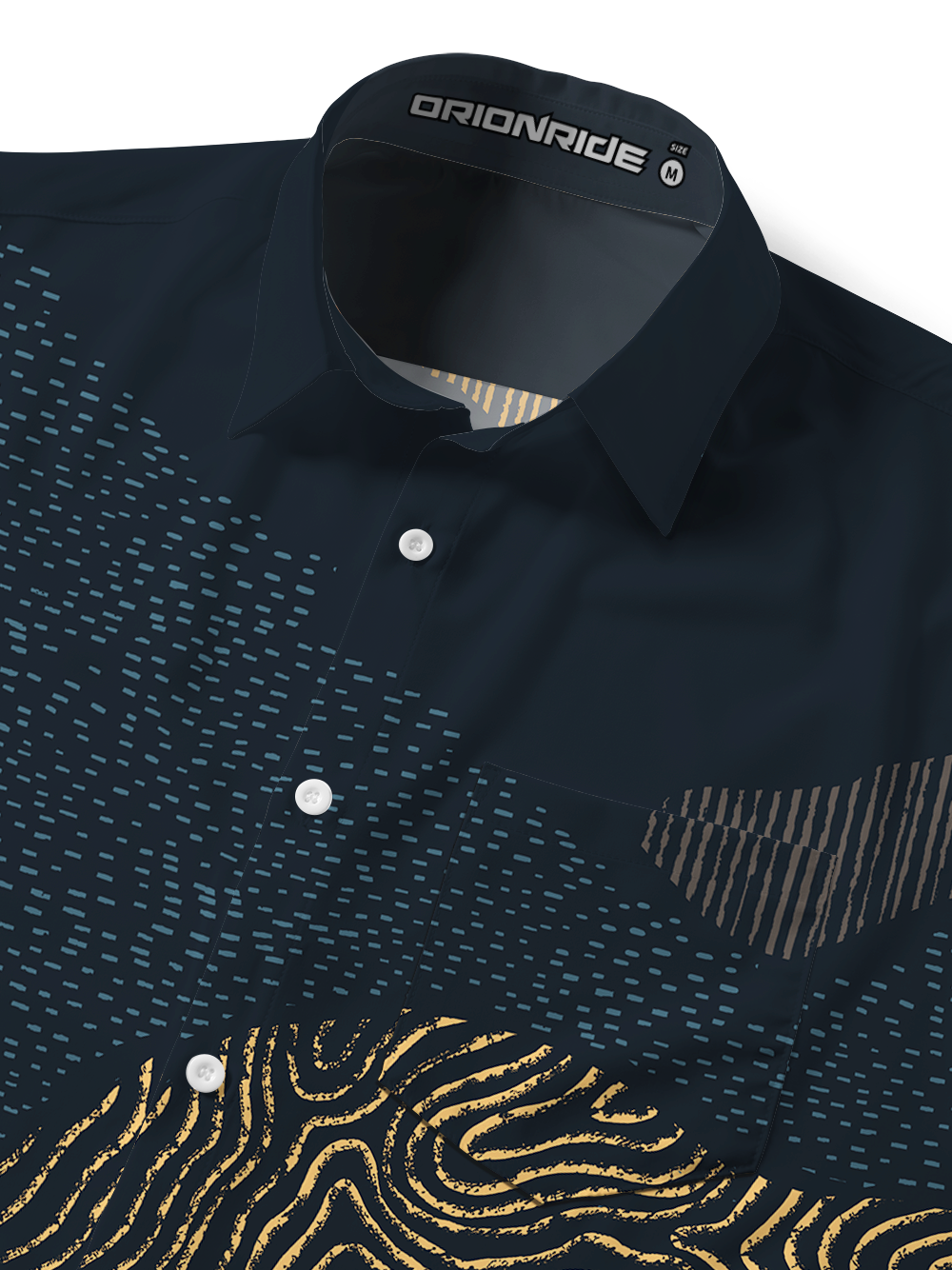 Orionride Geological Texture Zipper Pockets Ultra Lightweight Short Sleeves Gravel Shirt