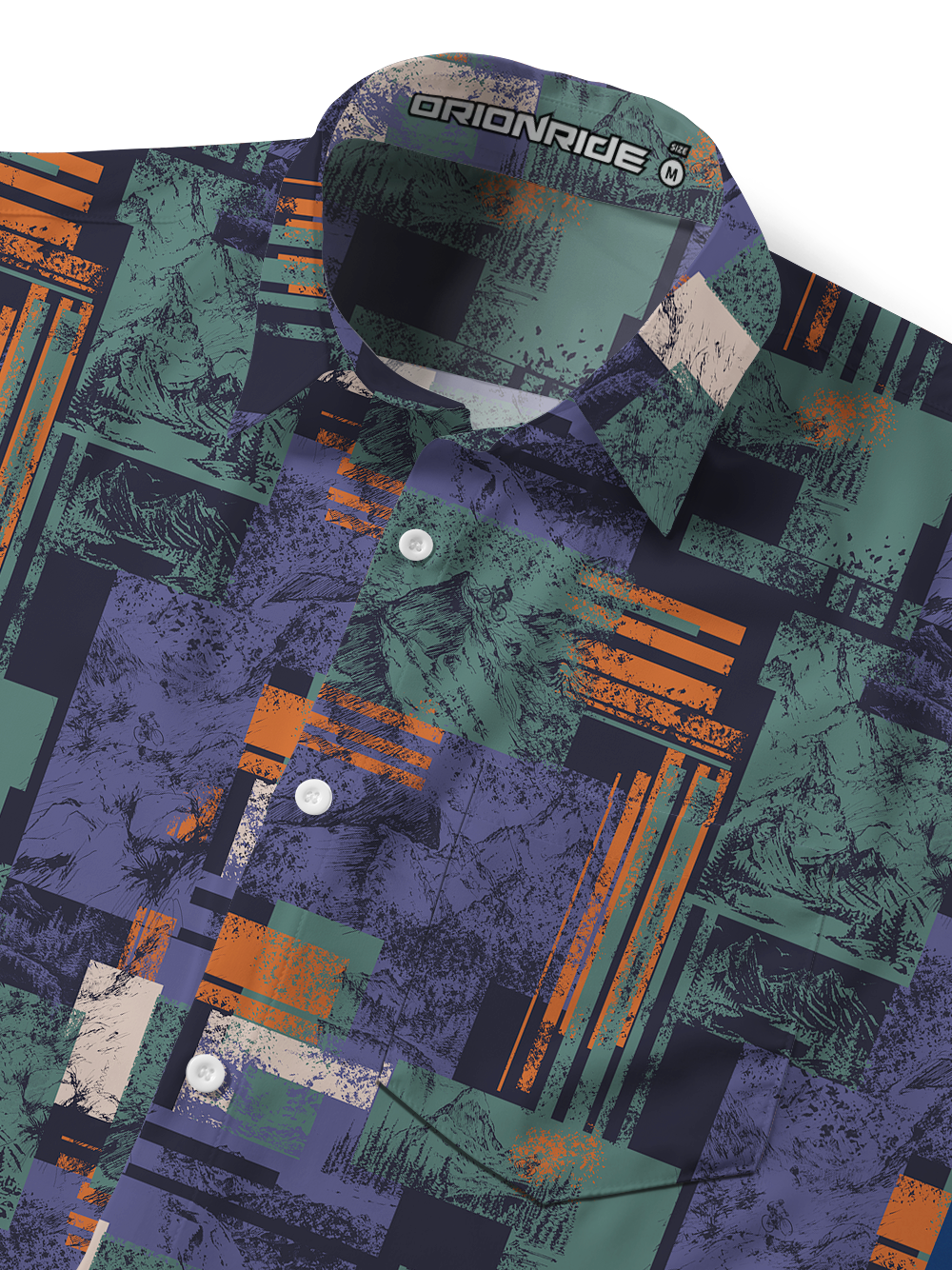 Orionride Recalling Cycling Scenes Zipper Pockets Ultra Lightweight Short Sleeves Gravel Shirt