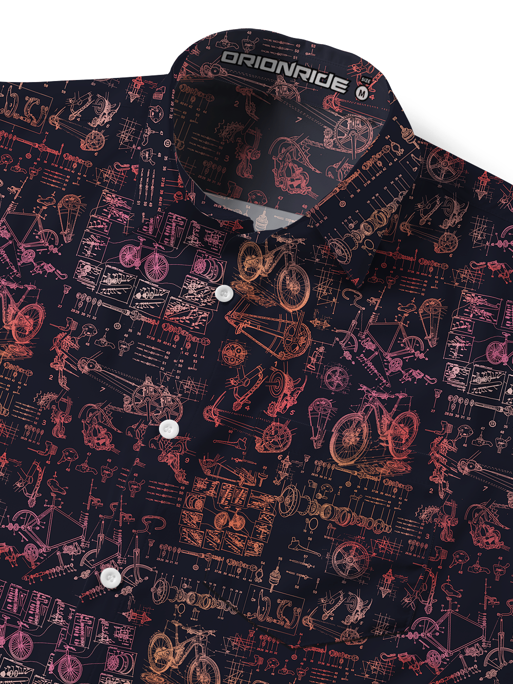 Orionride Deconstructing Bicycles Zipper Pockets Ultra Lightweight Short Sleeves Gravel Shirt