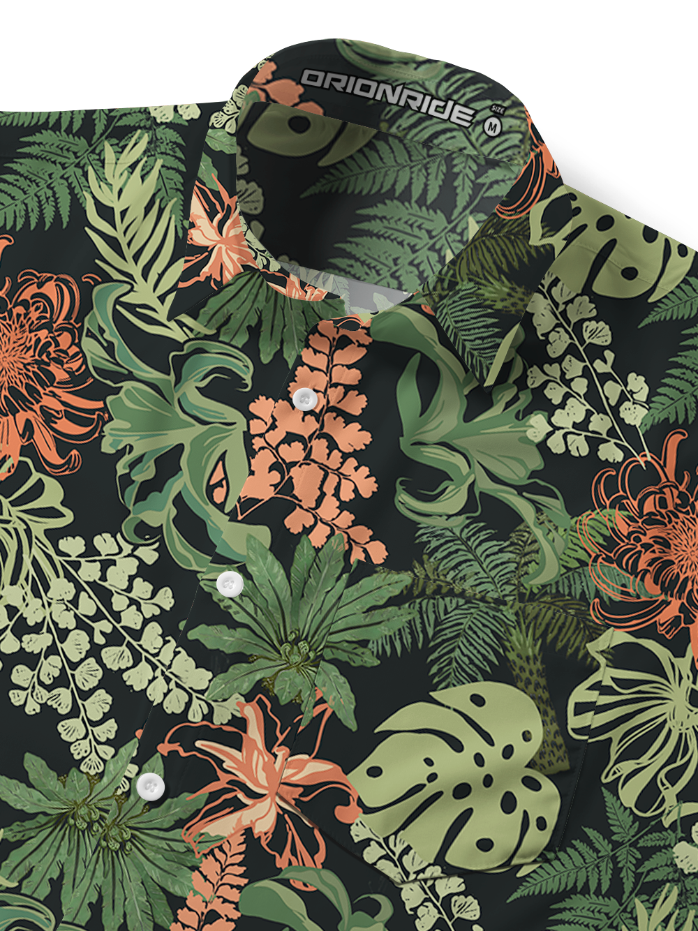 Orionride Diverse Plants Zipper Pockets Ultra Lightweight Short Sleeves Gravel Shirt