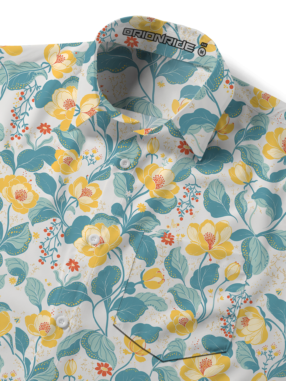 Orionride Cherokee Rose Zipper Pockets Ultra Lightweight Short Sleeves Gravel Shirt