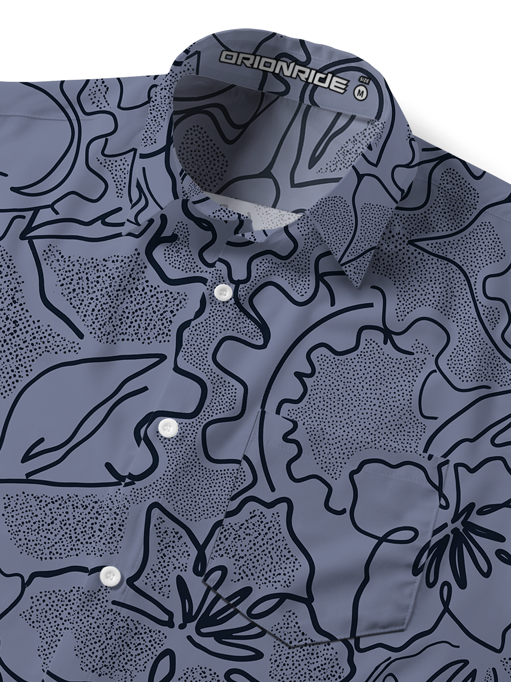 Orionride Tropical Leaves Zipper Pockets Ultra Lightweight Short Sleeves Gravel Shirt