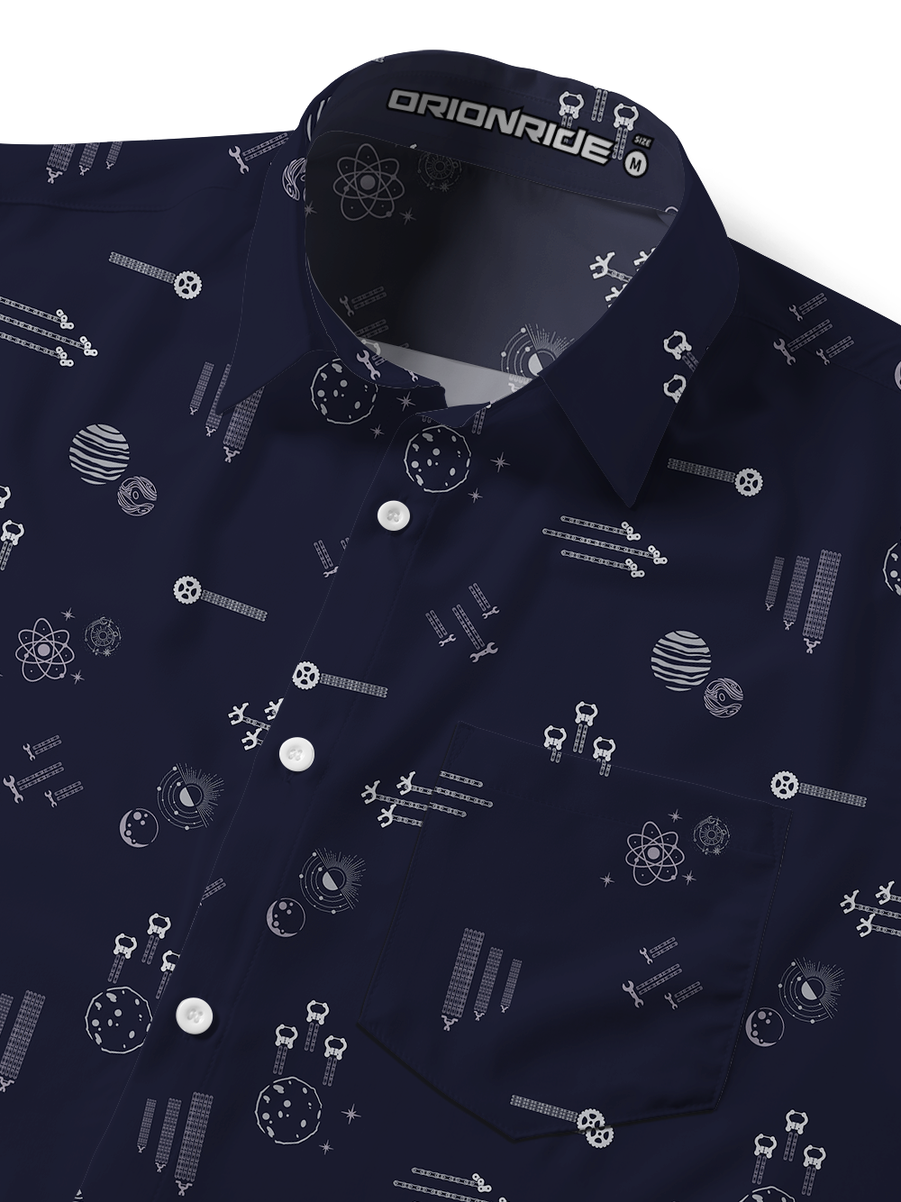 Orionride Galaxy Journey Zipper Pockets Ultra Lightweight Short Sleeves Gravel Shirt