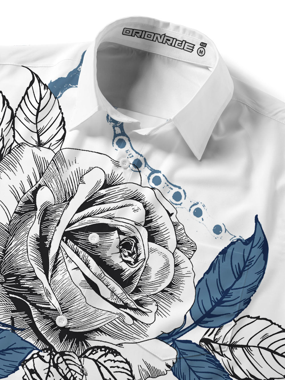 Orionride Blooming Roses Zipper Pockets Ultra Lightweight Short Sleeves Gravel Shirt