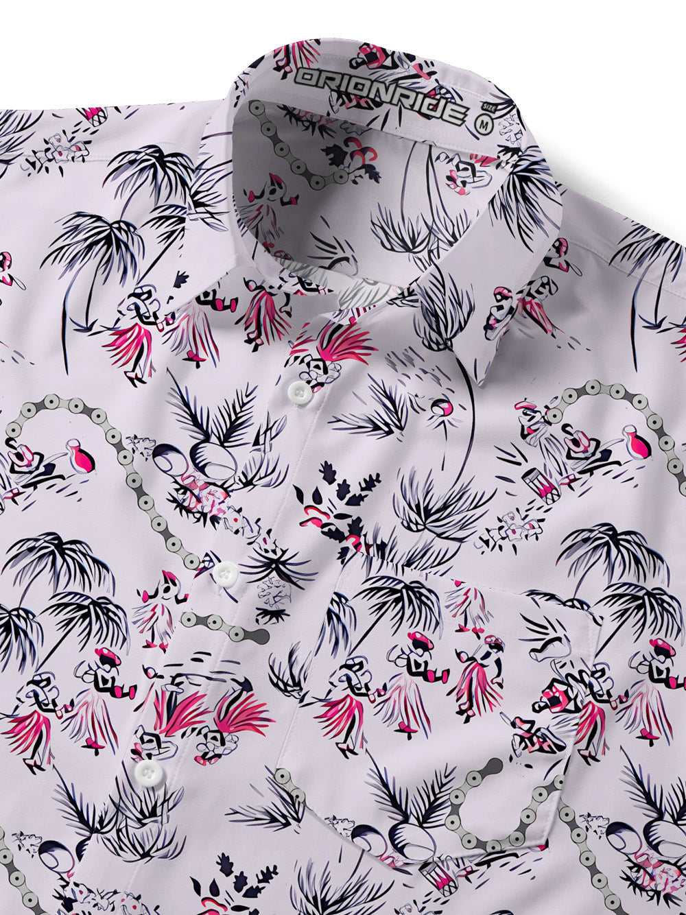 Orionride Chain And Flowers Ultra Lightweight Short Sleeves Hawaiian shirt