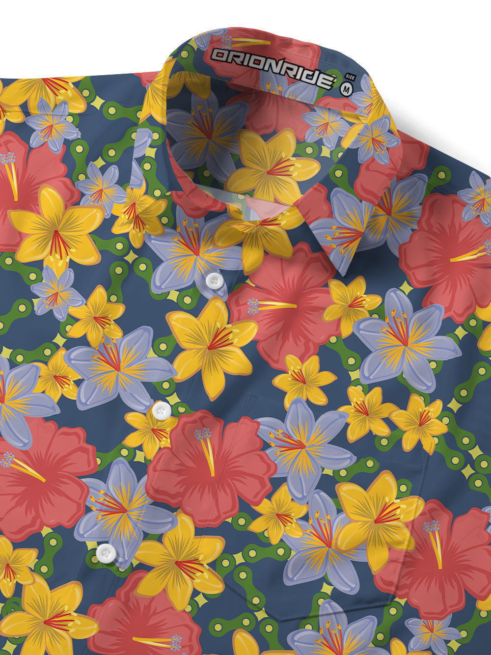 Orionride Hibiscus Chain Ultra Lightweight Short Sleeves Hawaiian shirt