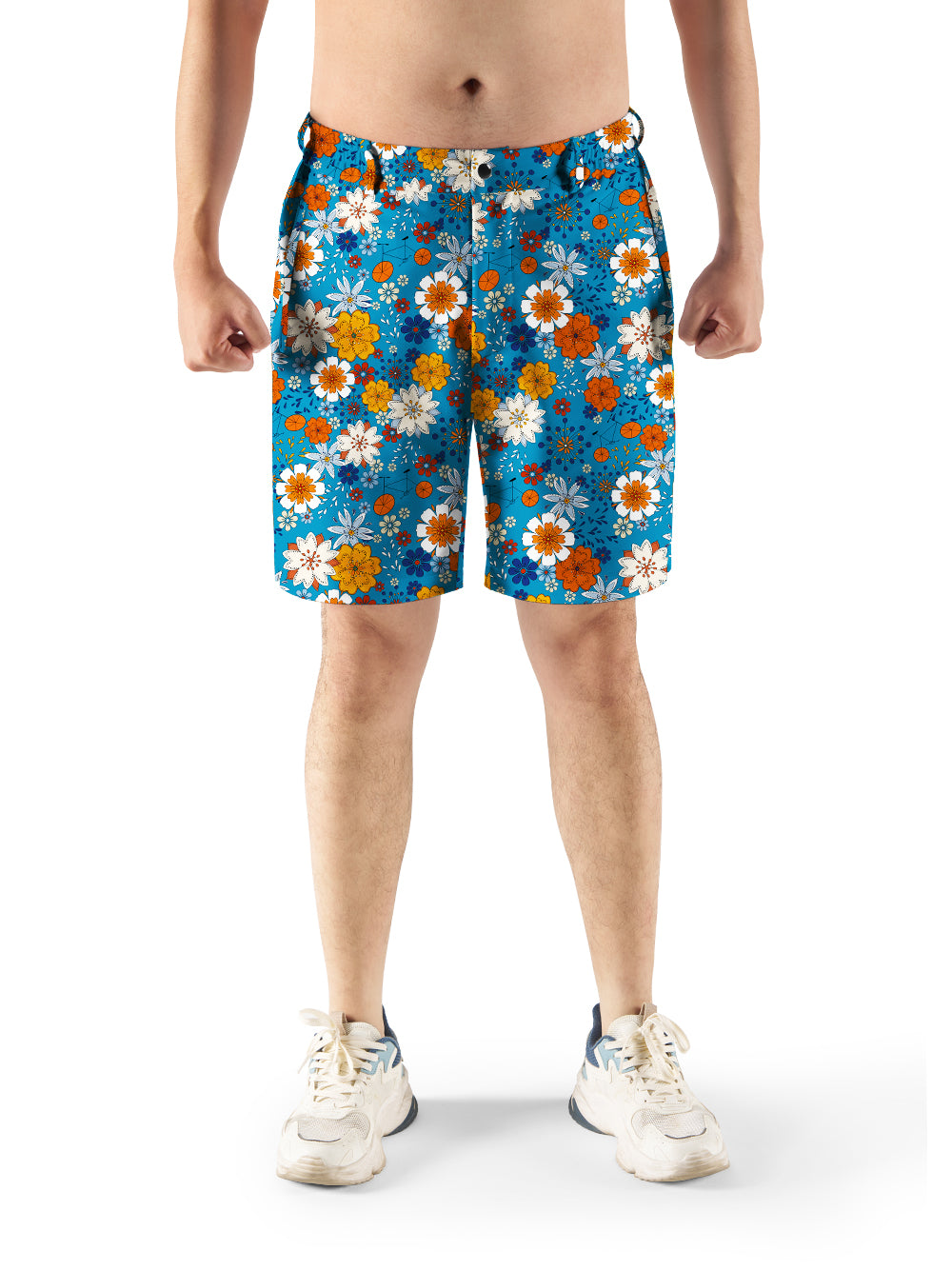 Orionride Fragrant Flowers Cycling Short With 2 Zipper Pockets
