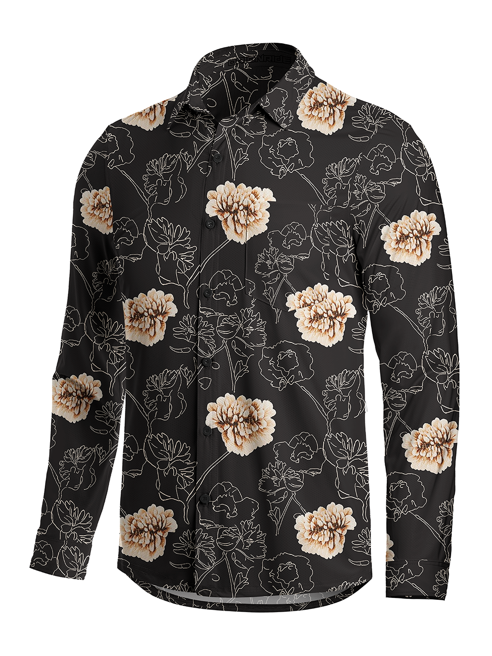 Orionride Pure Flowers Men's Stretchy Breathable Long Sleeve Gravel Shirt