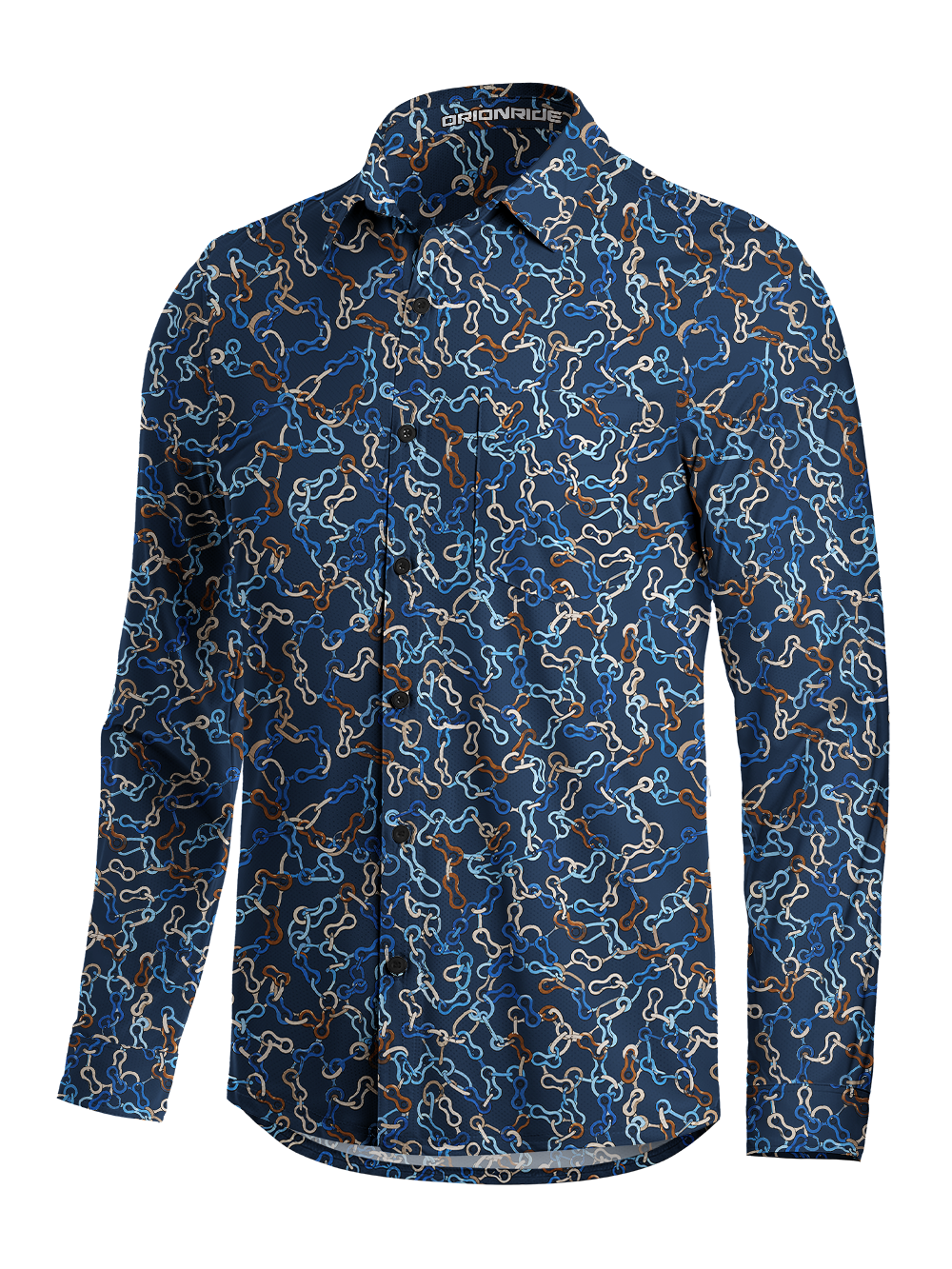 Orionride Nautical Links Men's Stretchy Breathable Long Sleeve Gravel Shirt