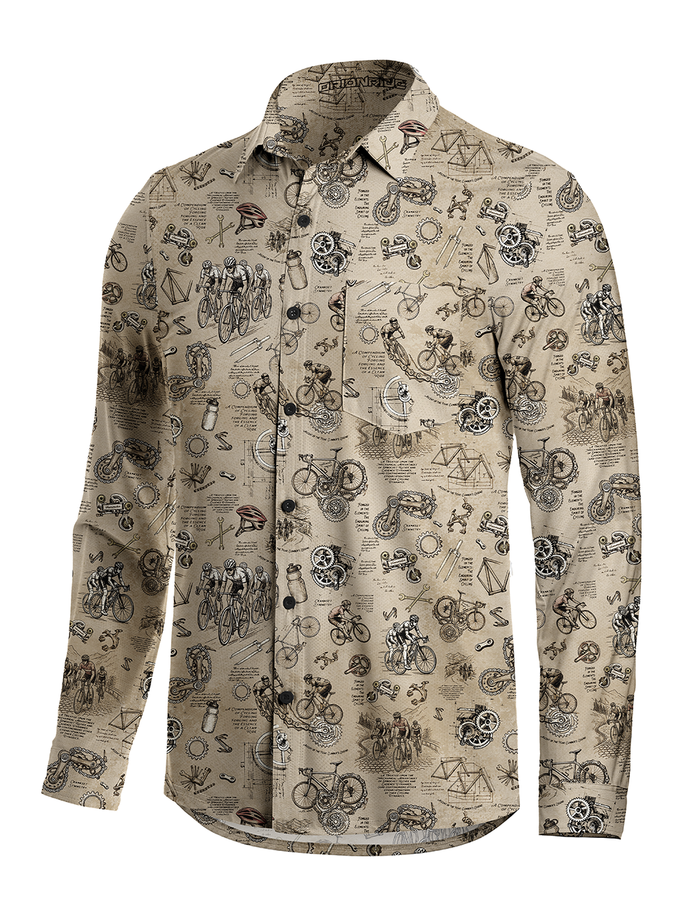 Orionride Cycling Notes Men's Stretchy Breathable Long Sleeve Gravel Shirt