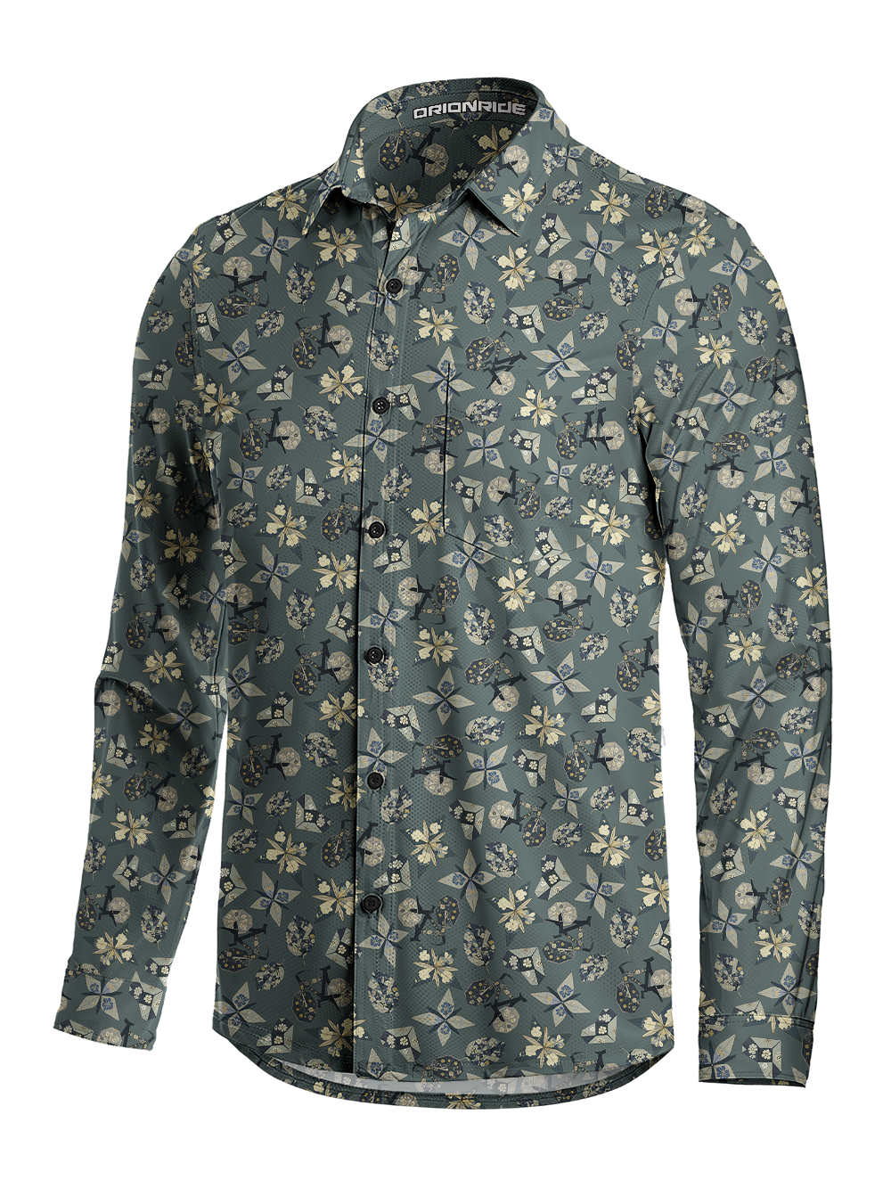 Orionride Origami Bicycle Men's Stretchy Breathable Long Sleeve Gravel Shirt