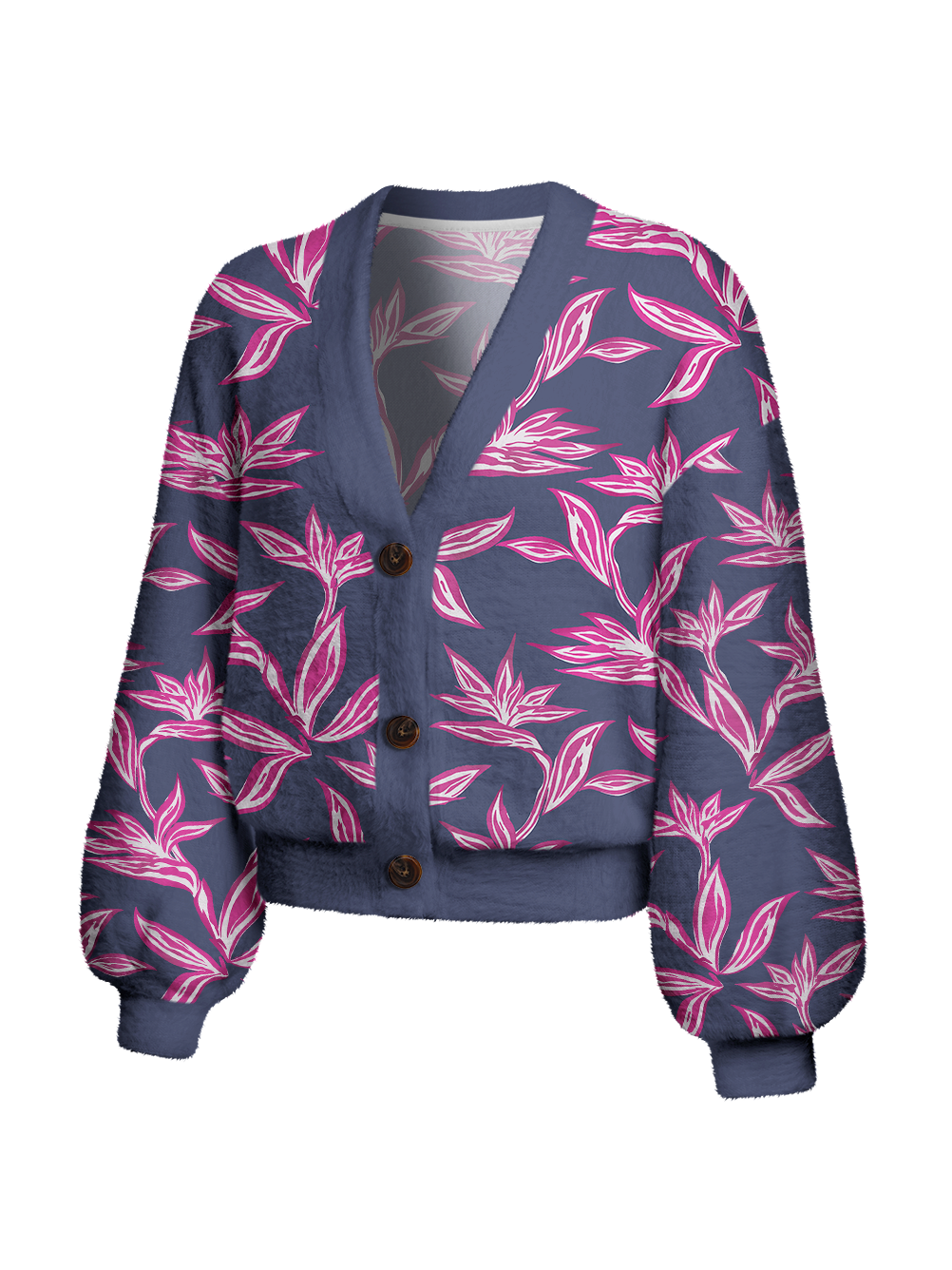 Orionride Strelitzia Reginae Women's Fuzzy Knit Cardigan