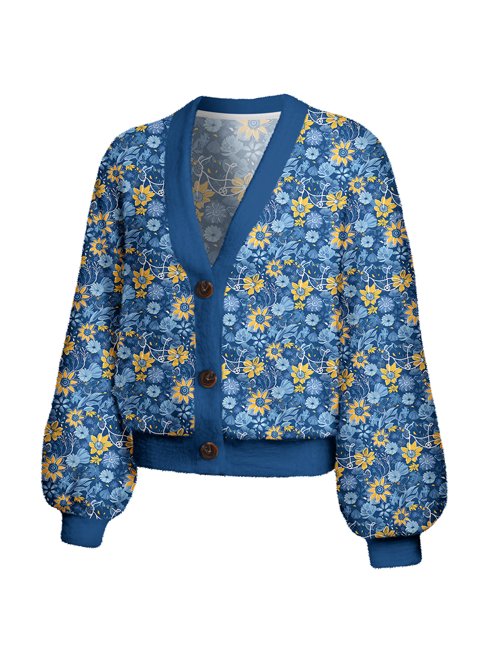 Orionride Flower Paradise Women's Fuzzy Knit Cardigan