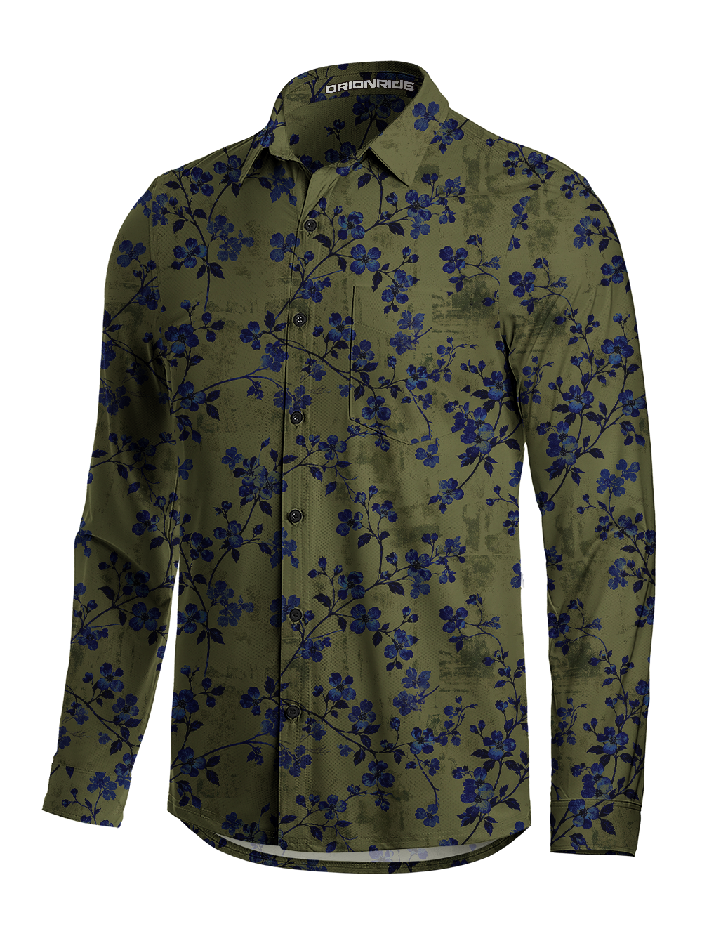 Orionride Vintage Bluebell Men's Stretchy Breathable Long Sleeve Gravel Shirt