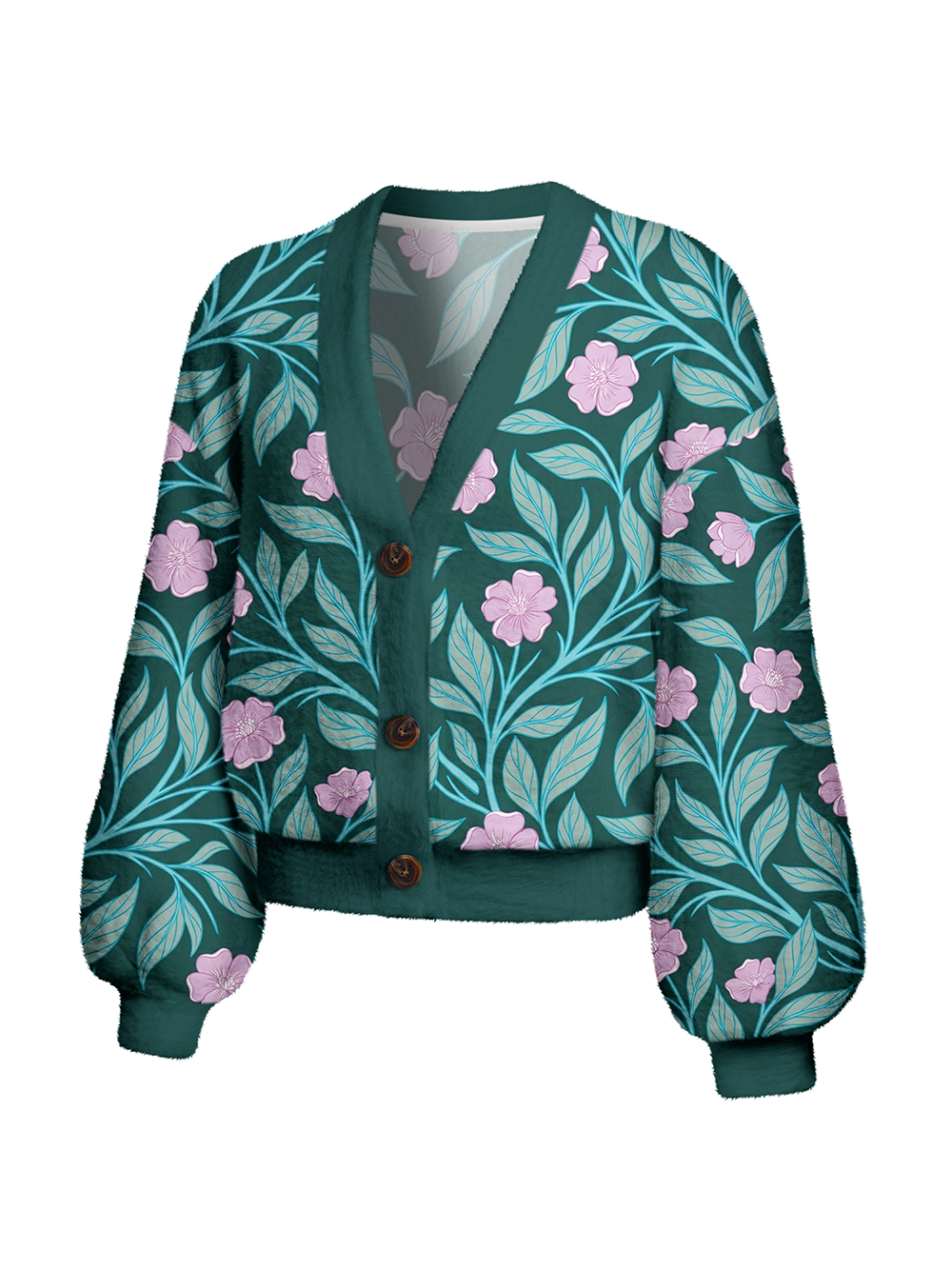 Orionride Matte Floral Women's Fuzzy Knit Cardigan