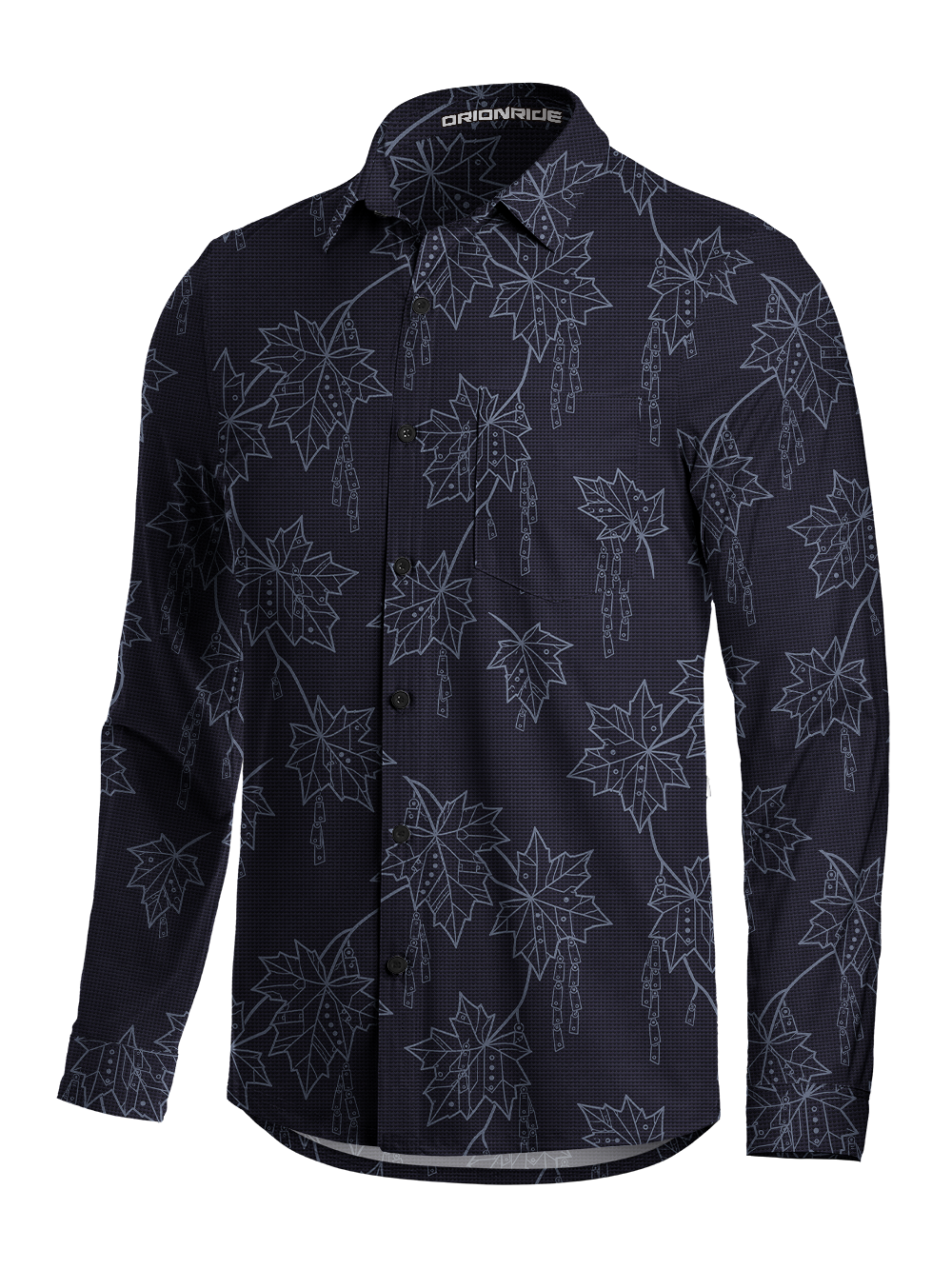 Orionride Chain Maple Men's Stretchy Breathable Long Sleeve Gravel Shirt