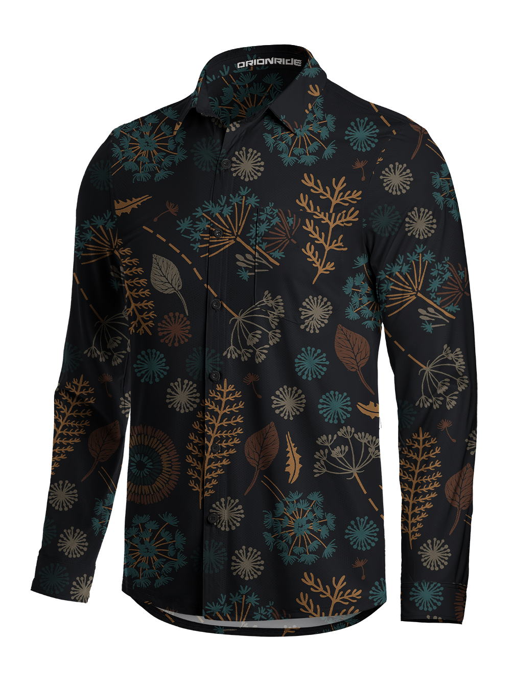 Orionride Night Botanicals Men's Stretchy Breathable Long Sleeve Gravel Shirt
