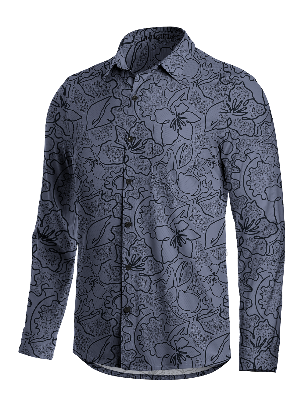 OrionrideTropical Leaves Men's Stretchy Breathable Long Sleeve Gravel Shirt