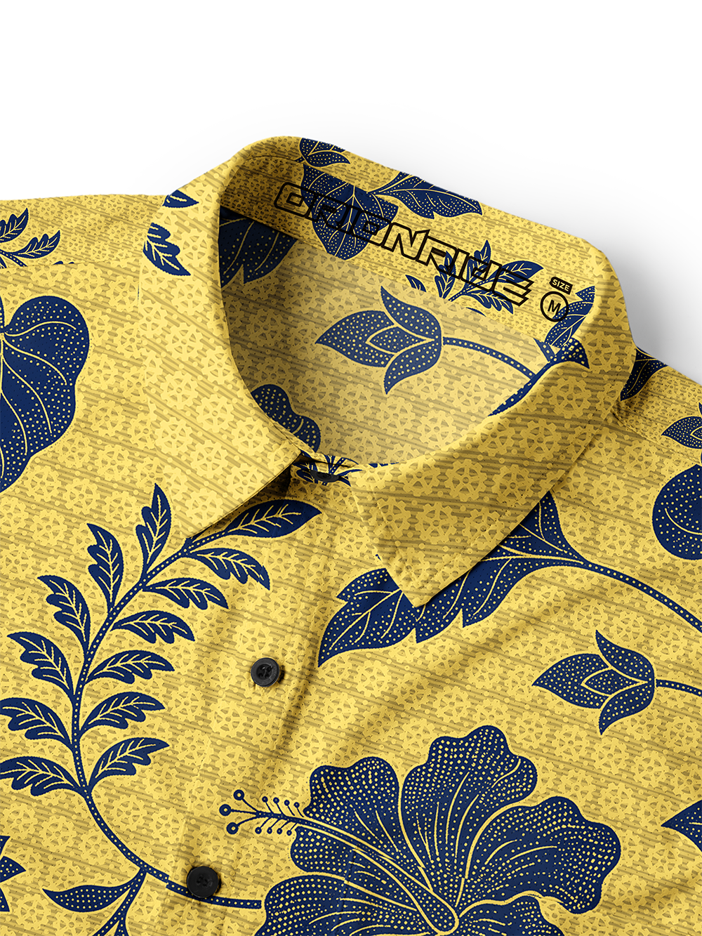 Orionride Large Hibiscus Flowers Men's Stretchy Breathable Long Sleeve Gravel Shirt
