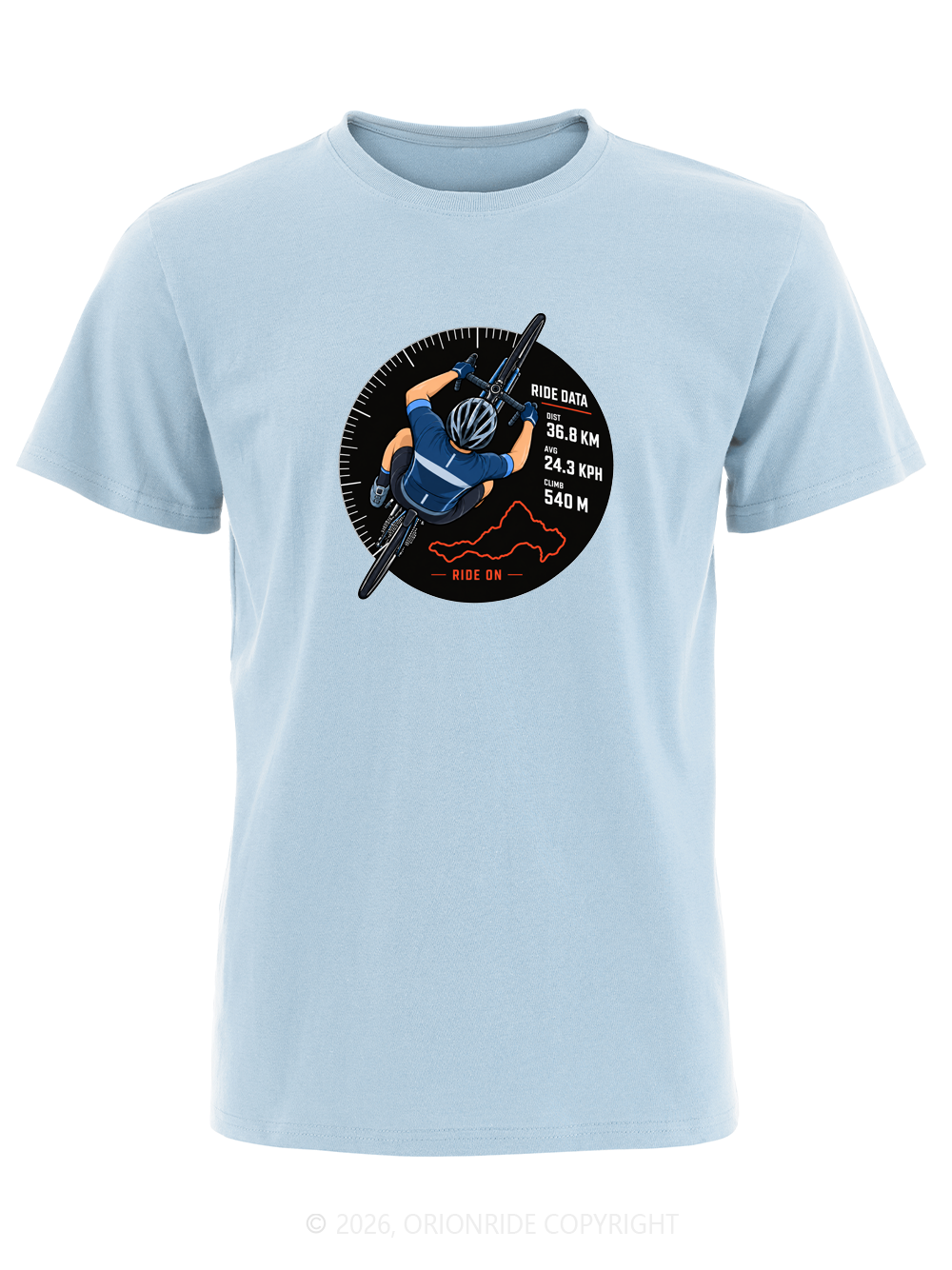 Orionride Ride Data Badge Short Sleeves Bike T-Shirt
