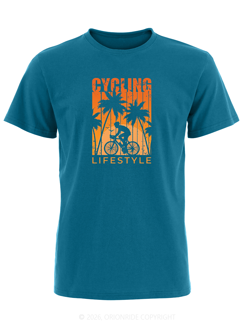 Orionride Palm Tree Silhouette Short Sleeves Bike T-Shirt