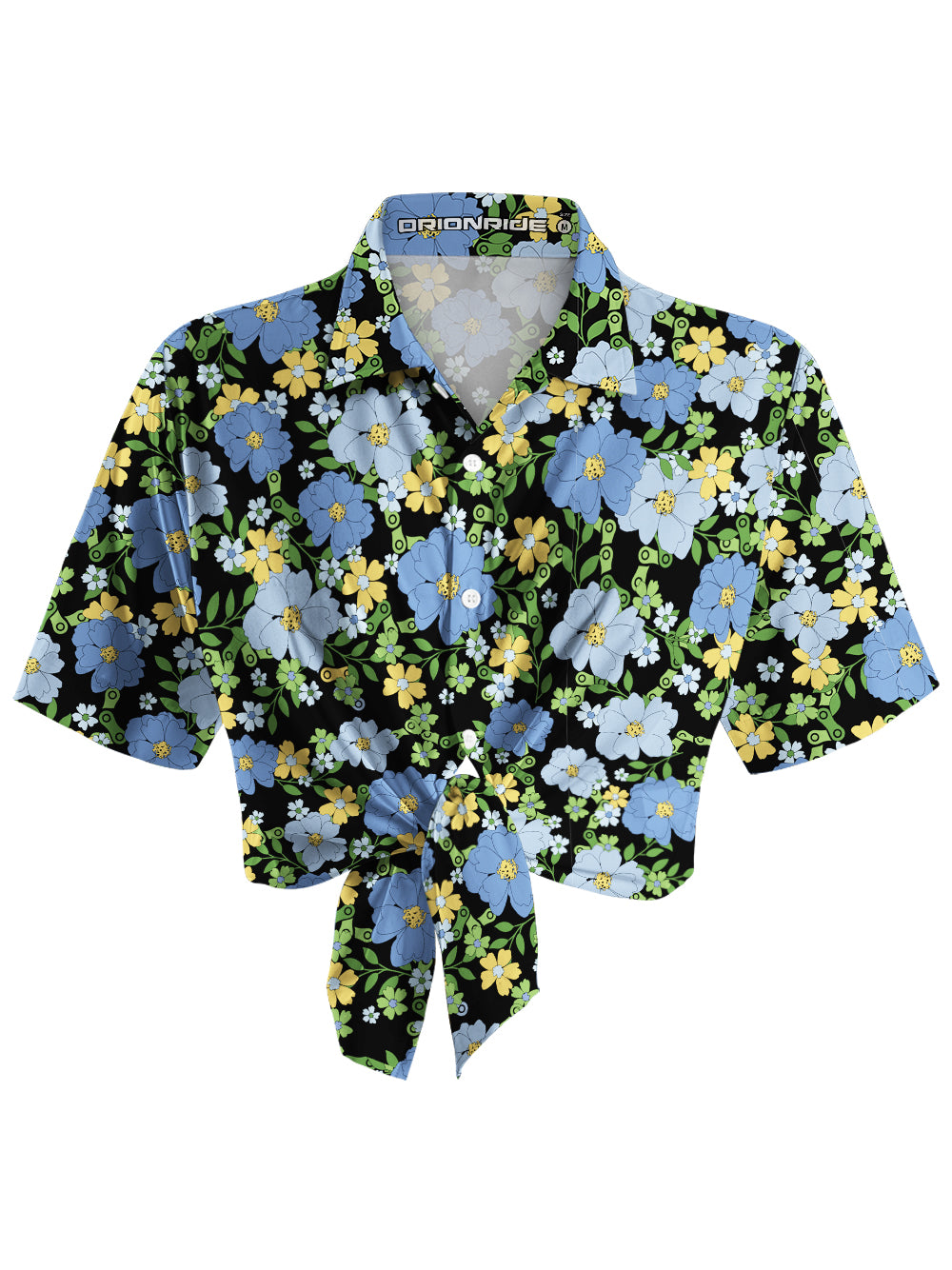Orionride Tropical Floral Zipper Pockets Ultra Lightweight Short Sleeves Women's Gravel Shirt