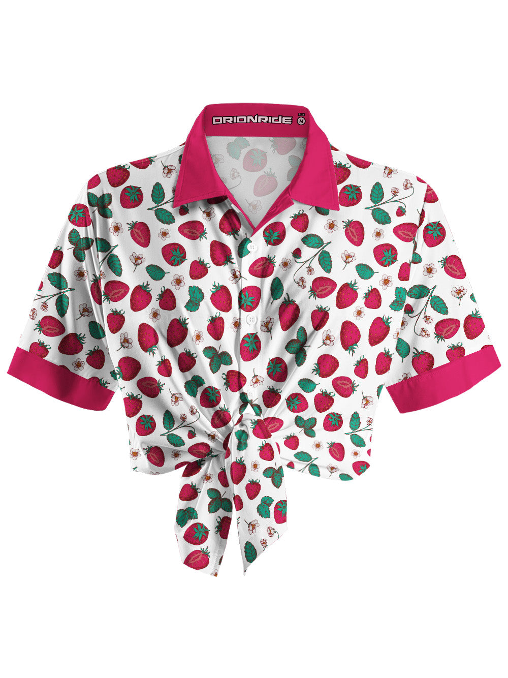 Orionride Strawberry Diary Zipper Pockets Ultra Lightweight Short Sleeves Women's Gravel Shirt