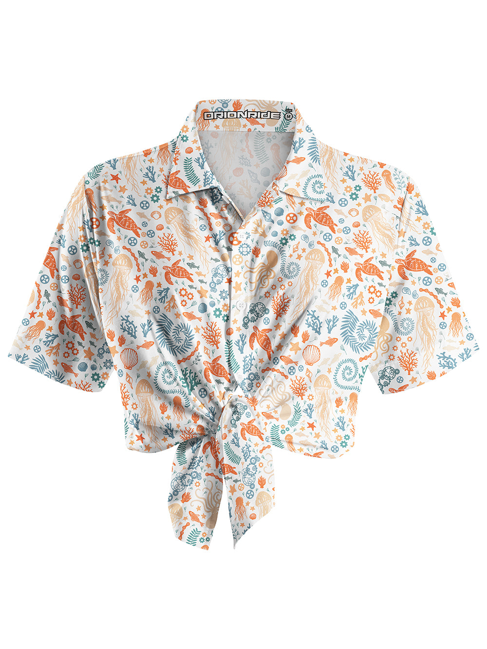 Orionride Ocean Paradise Zipper Pockets Ultra Lightweight Short Sleeves Women's Gravel Shirt