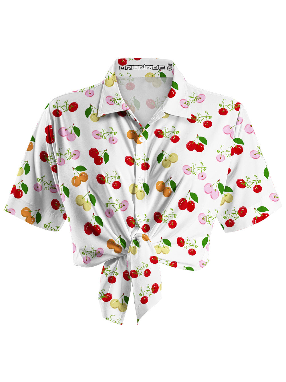 Orionride Juicy Cherry Zipper Pockets Ultra Lightweight Short Sleeves Women's Gravel Shirt