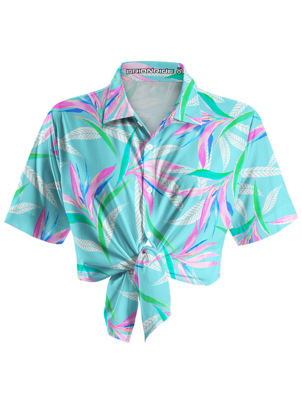 Orionride The Beauty Of Leaves Zipper Pockets Ultra Lightweight Short Sleeves Women's Gravel Shirt