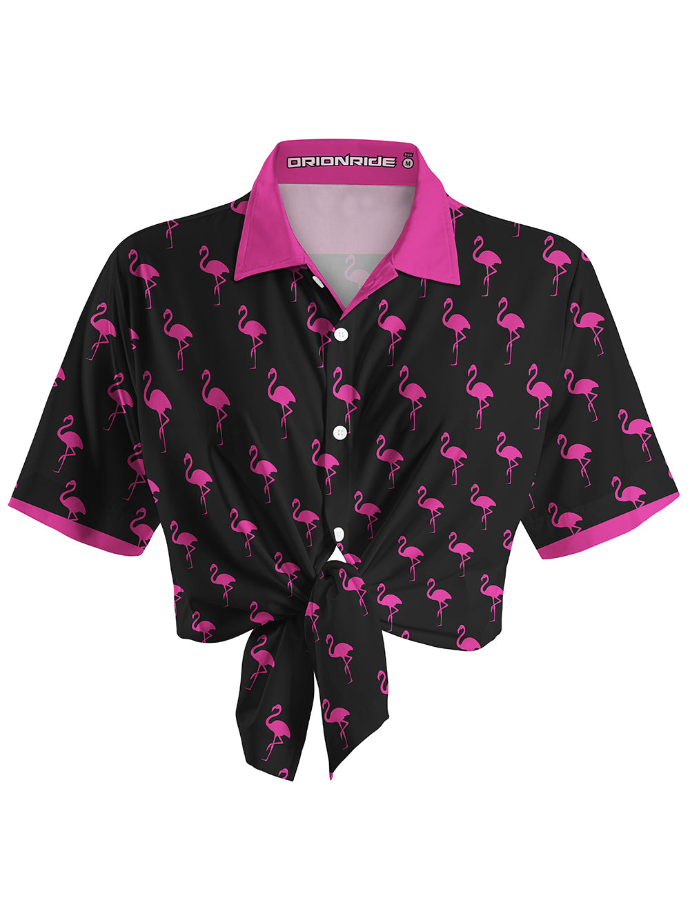 Orionride Flamingo Zipper Pockets Ultra Lightweight Short Sleeves Women's Gravel Shirt