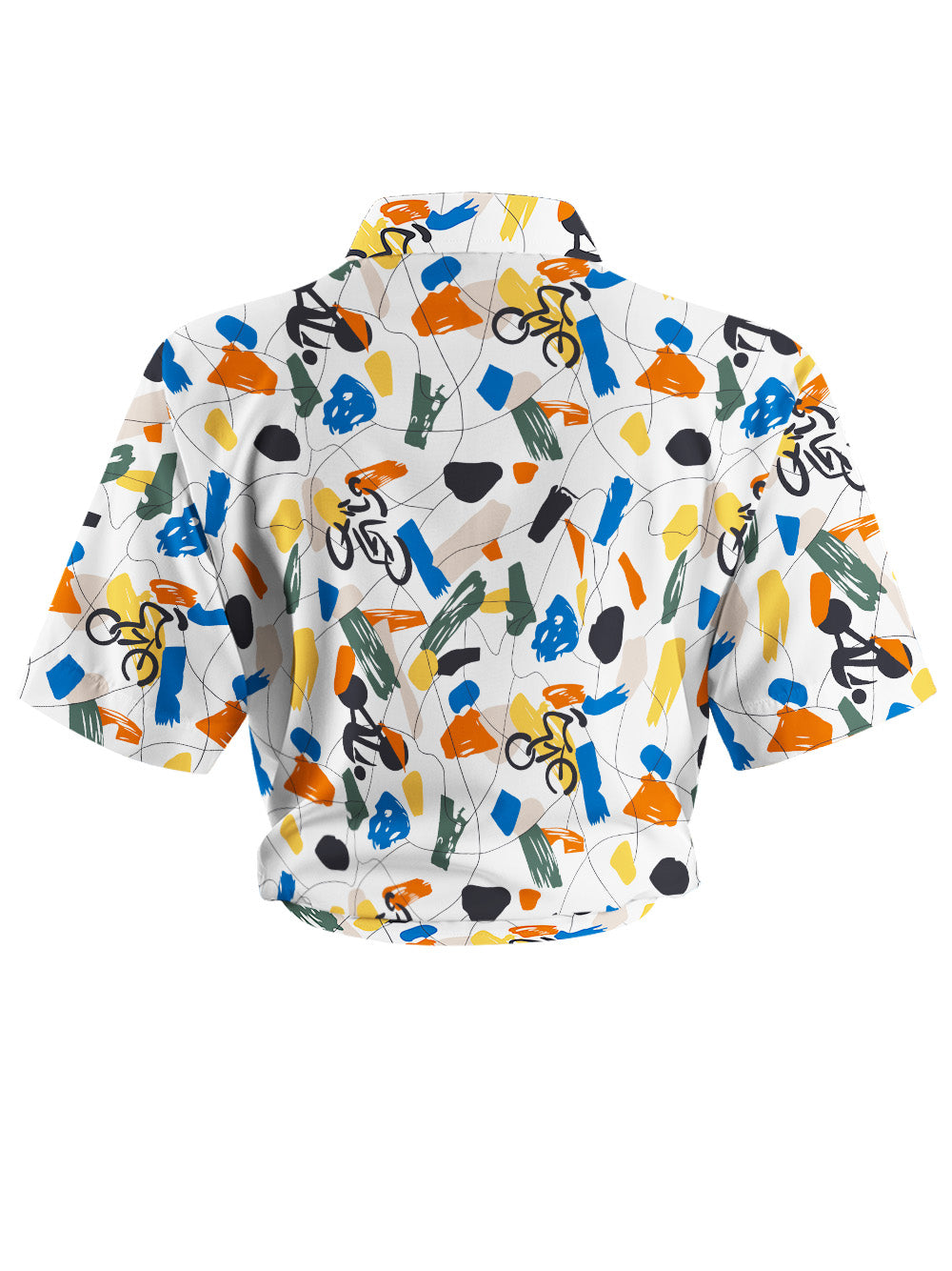Orionride Abstract Color Blocks Zipper Pockets Ultra Lightweight Short Sleeves Women's Gravel Shirt