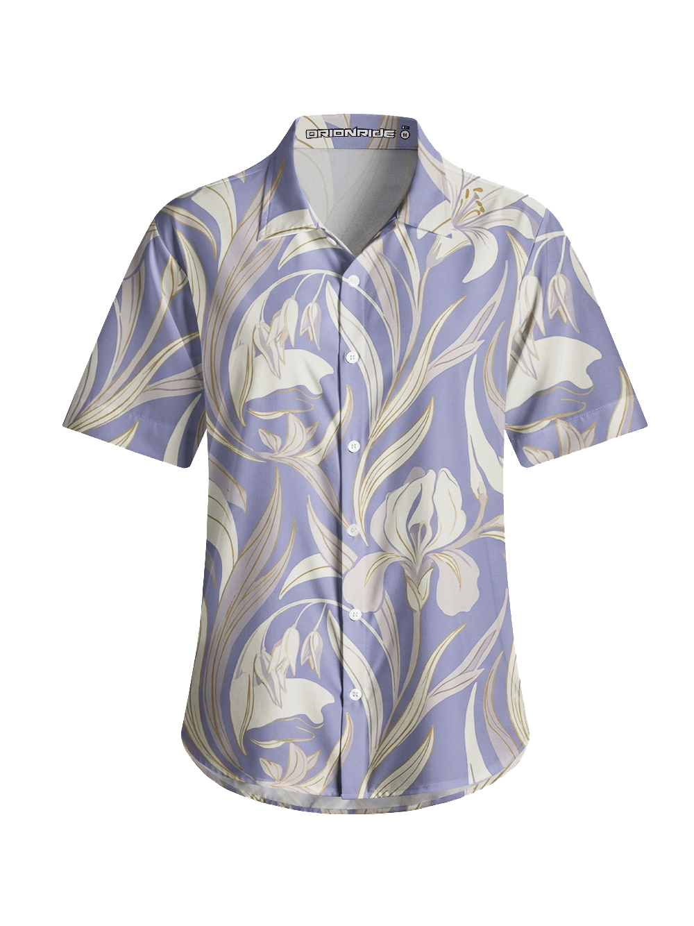 Orionride Iris Bloom Zipper Pockets Ultra Lightweight Short Sleeves Women's Gravel Shirt