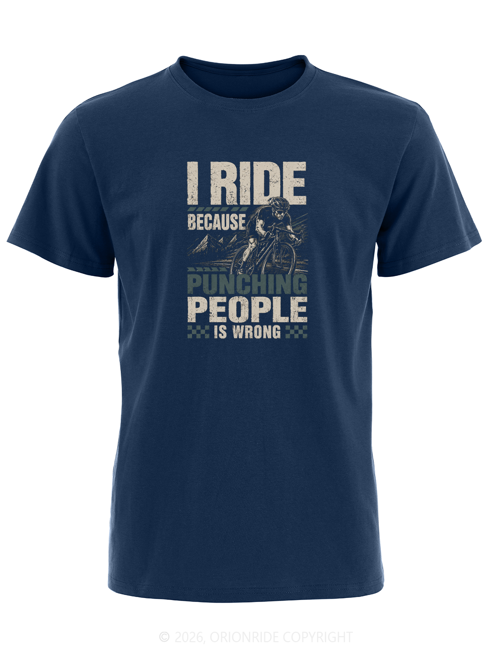 Orionride Punching People Is Wrong Short Sleeves Bike T-Shirt