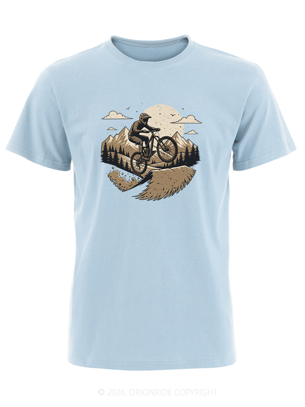 Orionride Flying Over Mountains Short Sleeves Bike T-Shirt