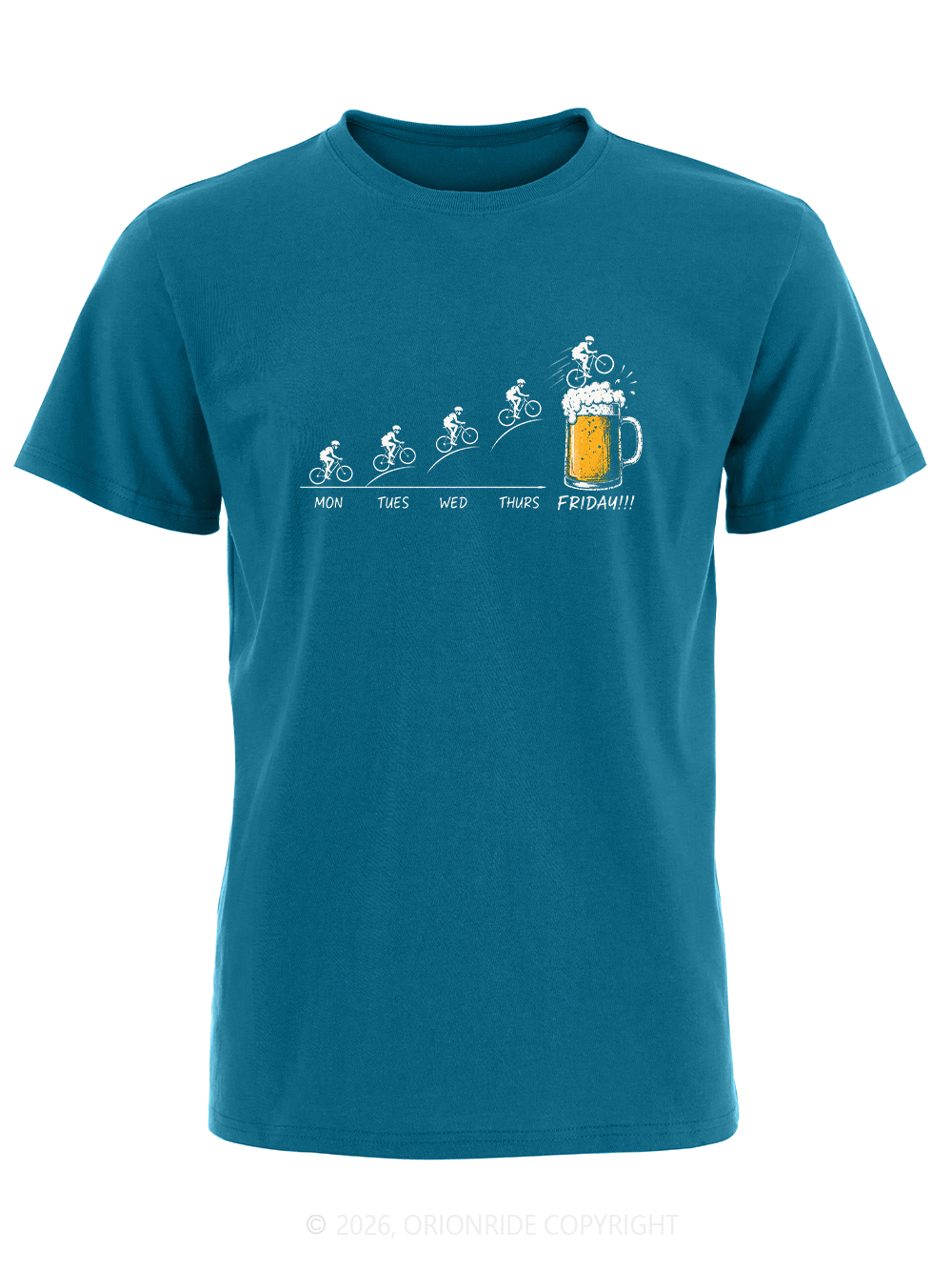 Orionride Heading To Beer Short Sleeves Bike T-Shirt