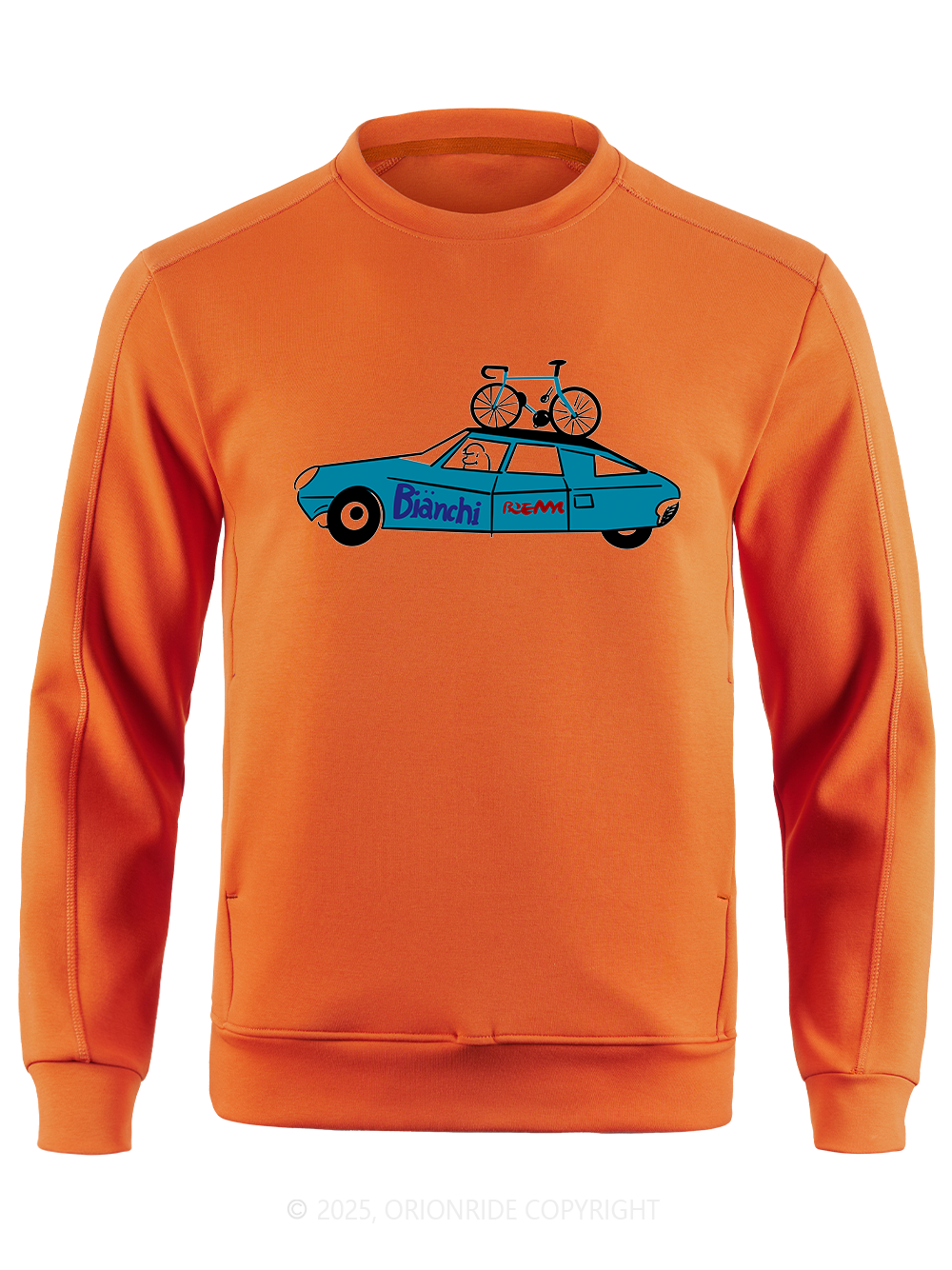 Orionride Blue Car Long Sleeve Bike Sweatshirt
