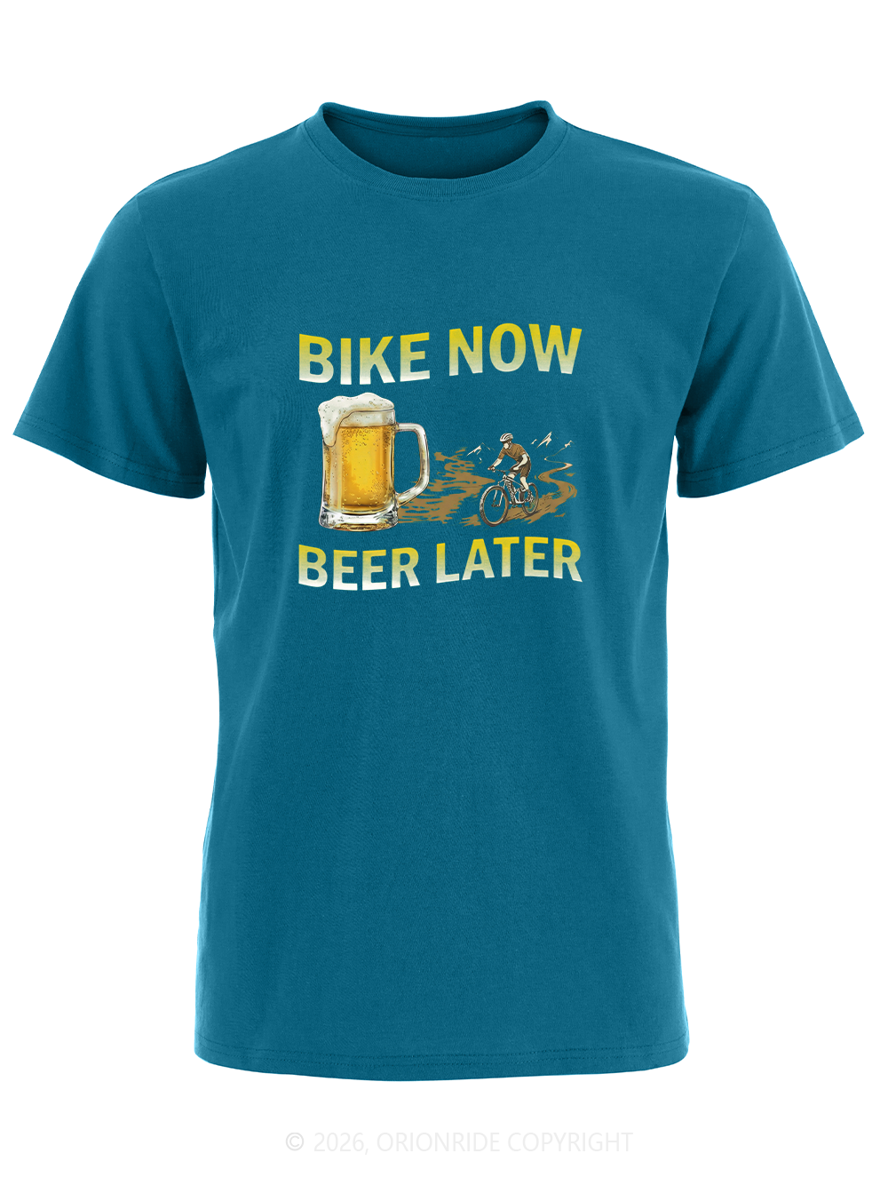 Orionride Bike Now Beer Later Short Sleeves Bike T-Shirt
