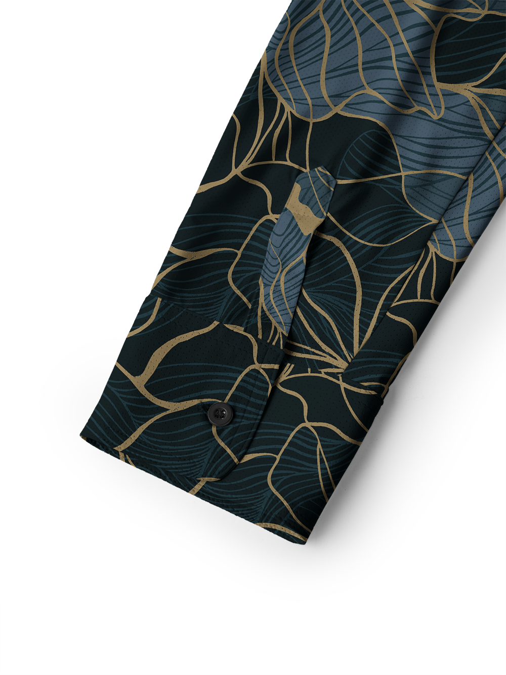 Orionride Golden Floral Men's Stretchy Breathable Long Sleeve Gravel Shirt